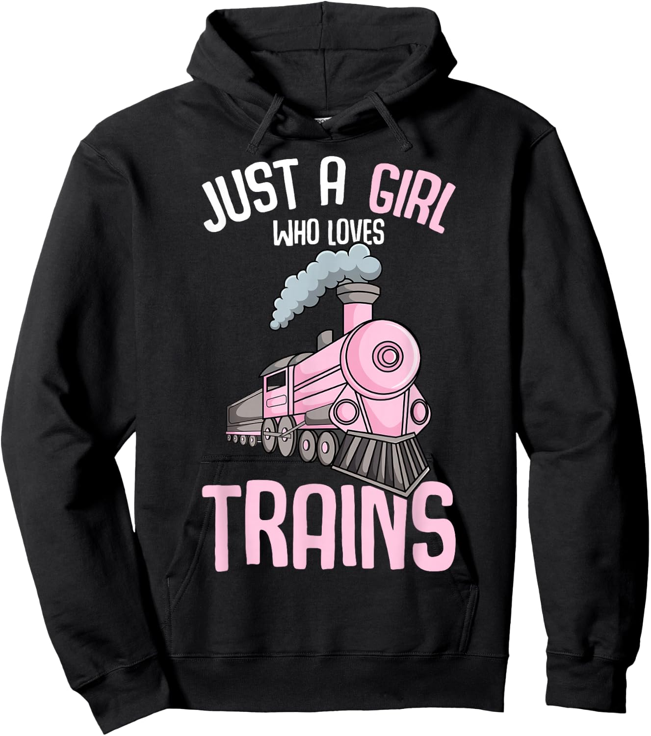 Just a Girl who Loves Trains Locomotive Train Toddler Kids Hoodie - Hoodie | Black