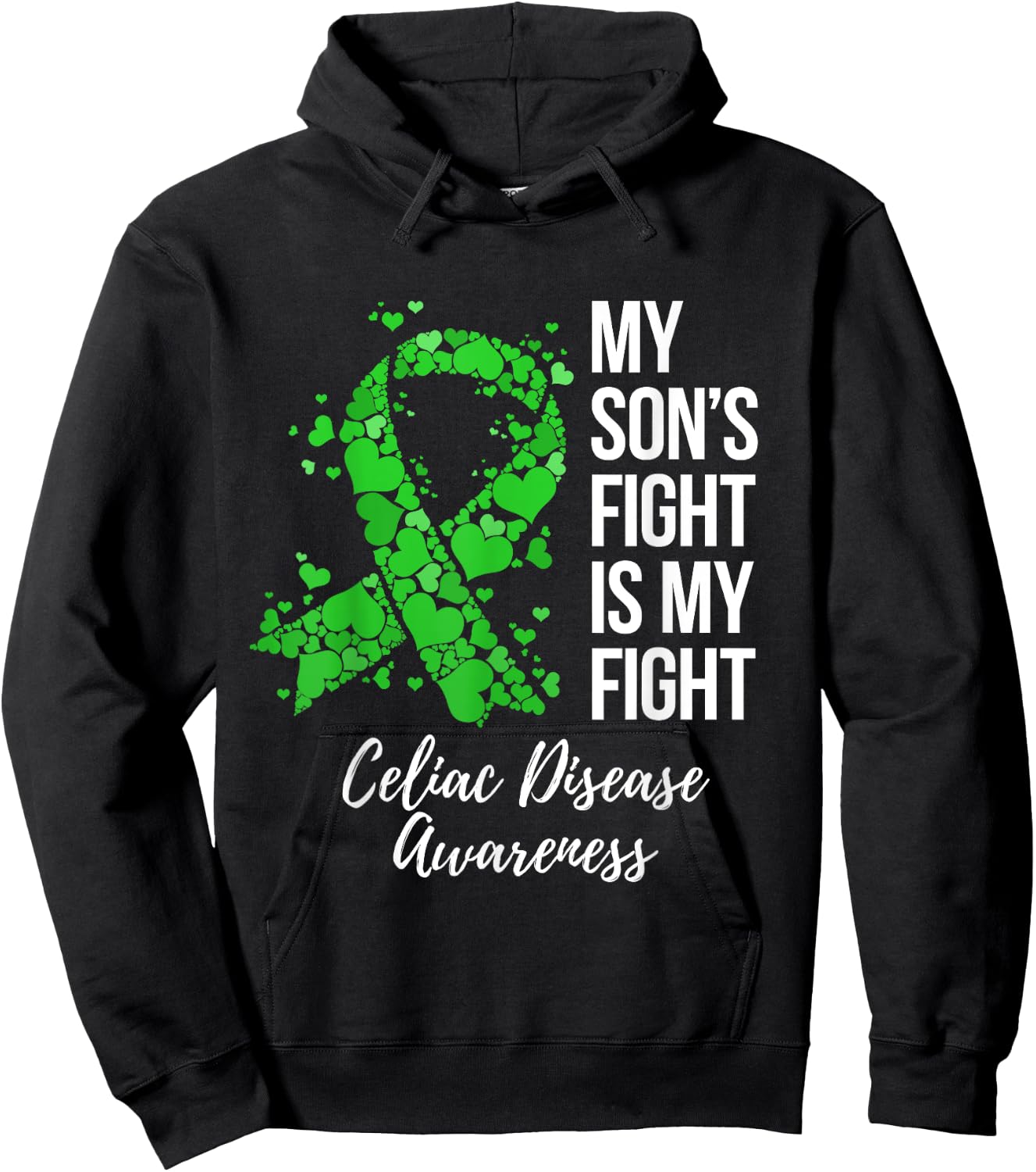 My Son’s Fight Is My Fight Celiac Disease Awareness Hoodie - Hoodie | Black