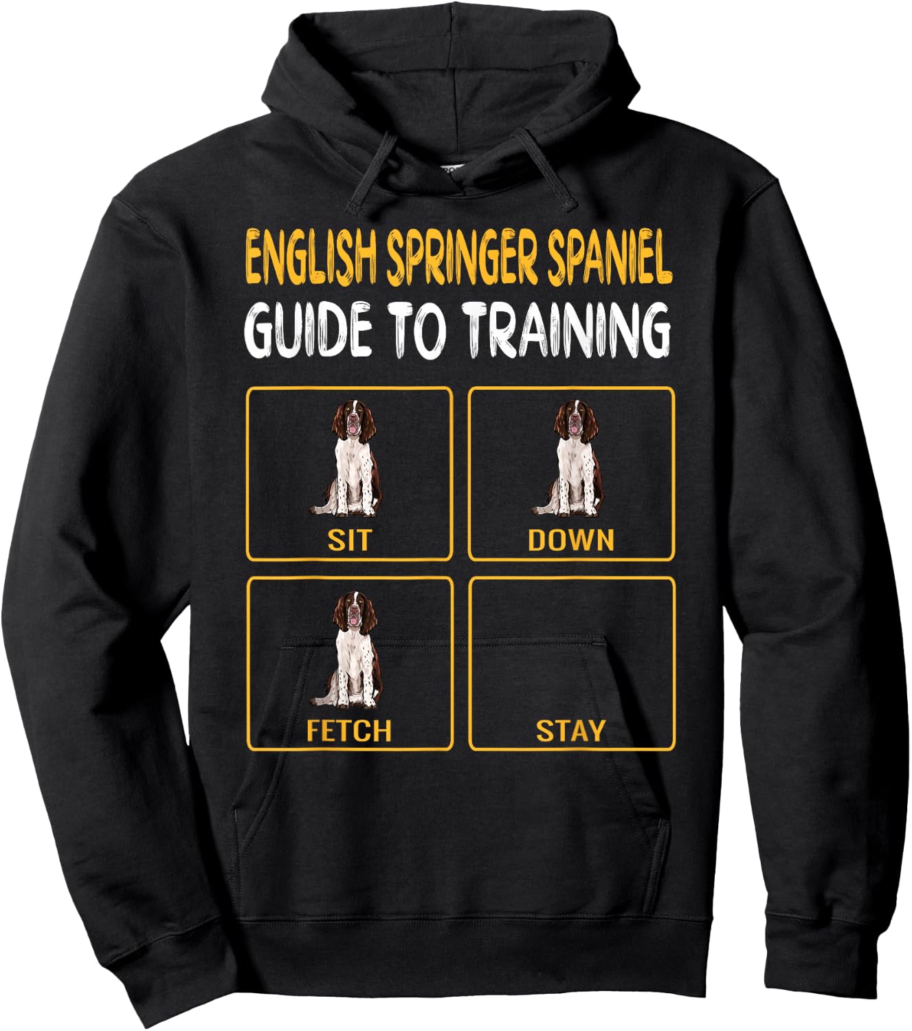 English Springer Spaniel Guide to Training Dog Obedience Hoodie - Hoodie | Black