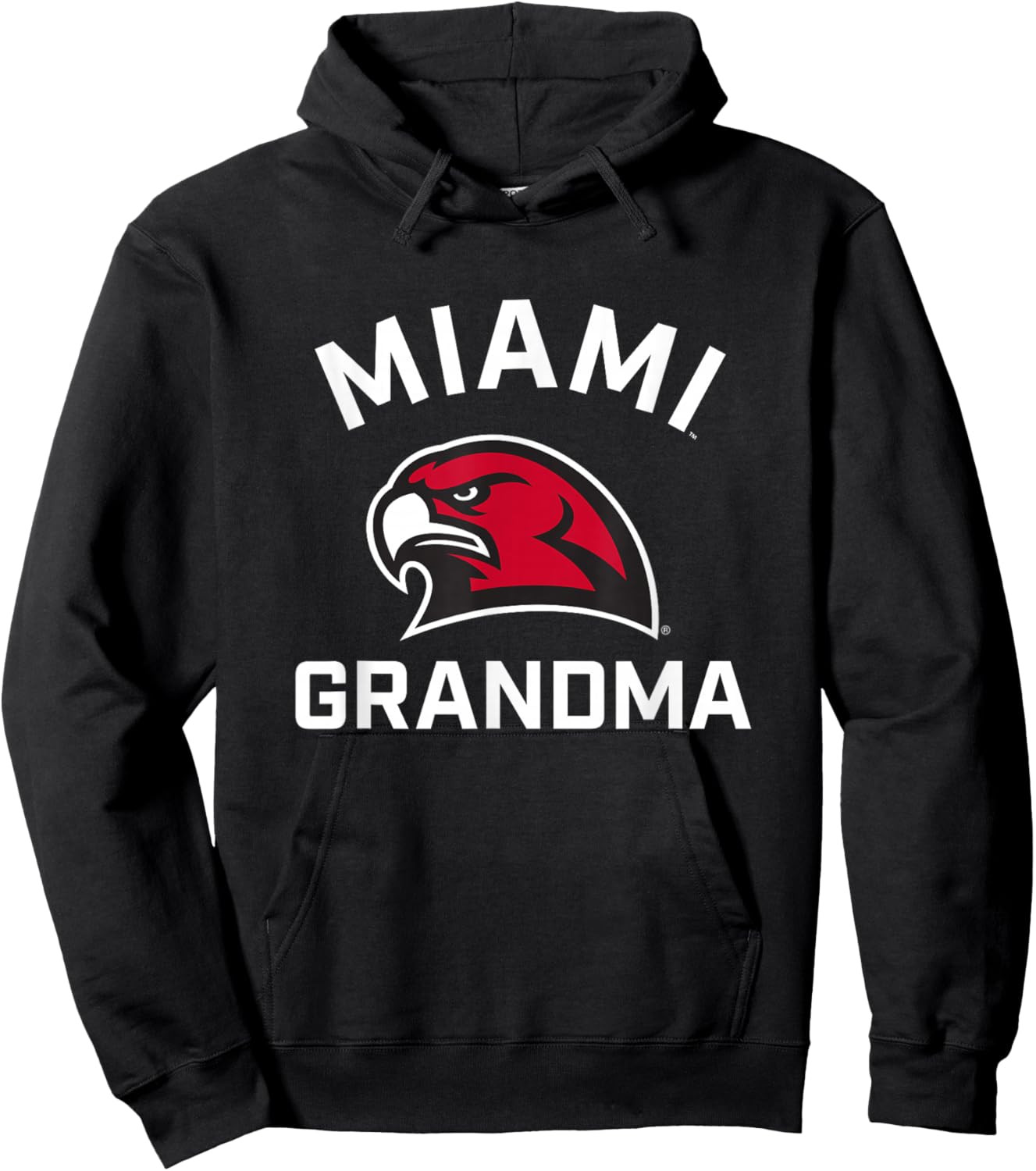 Miami University Ohio Redhawks Arched Grandma Hoodie - Hoodie | Black