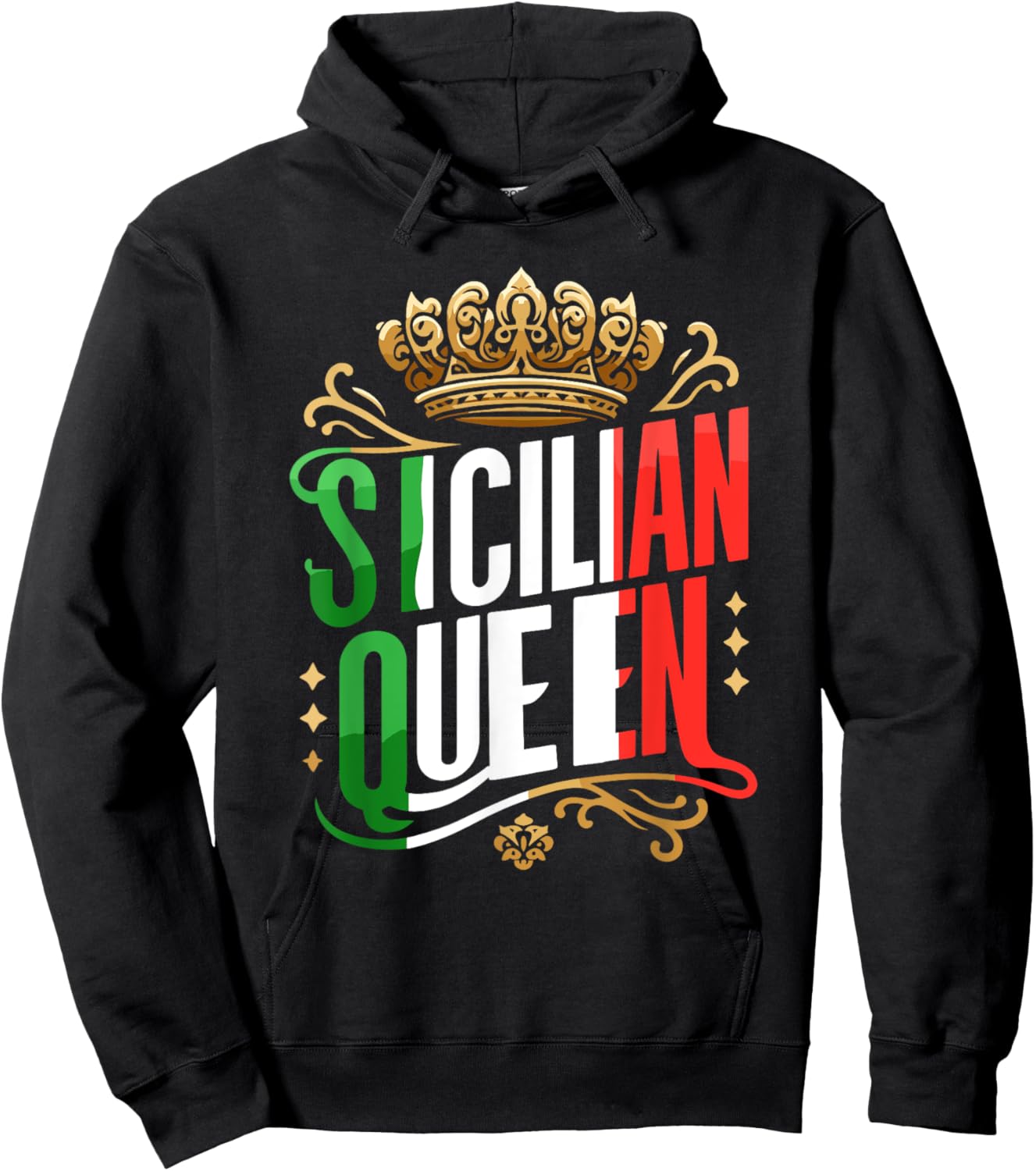Sicilian Queen Sicily Italian Italy Girl Vacation Travel Hoodie - Hoodie | Black