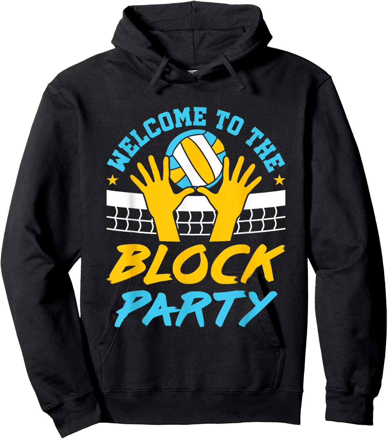 Volleyball Middle Blocker Teens Practice Block Party Saying Hoodie - Hoodie | Black