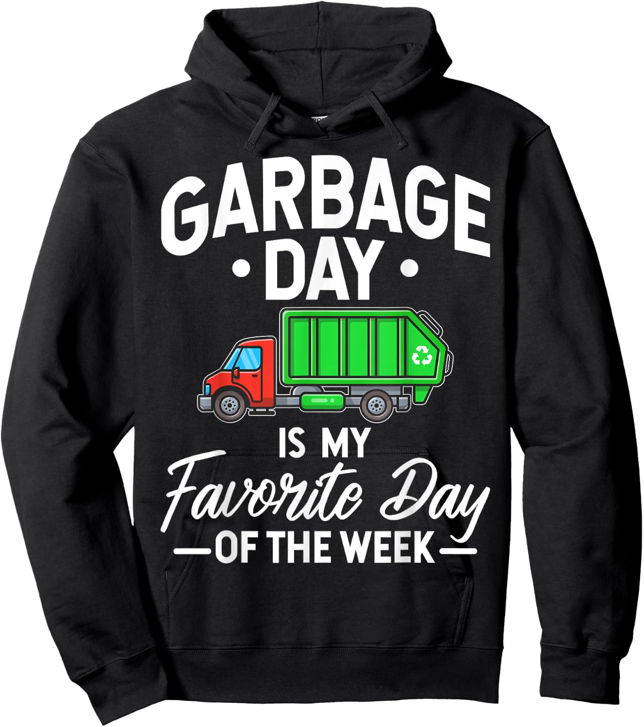 Garbage Day T Shirt Kids City Garbage Truck Hoodie - Hoodie | Black