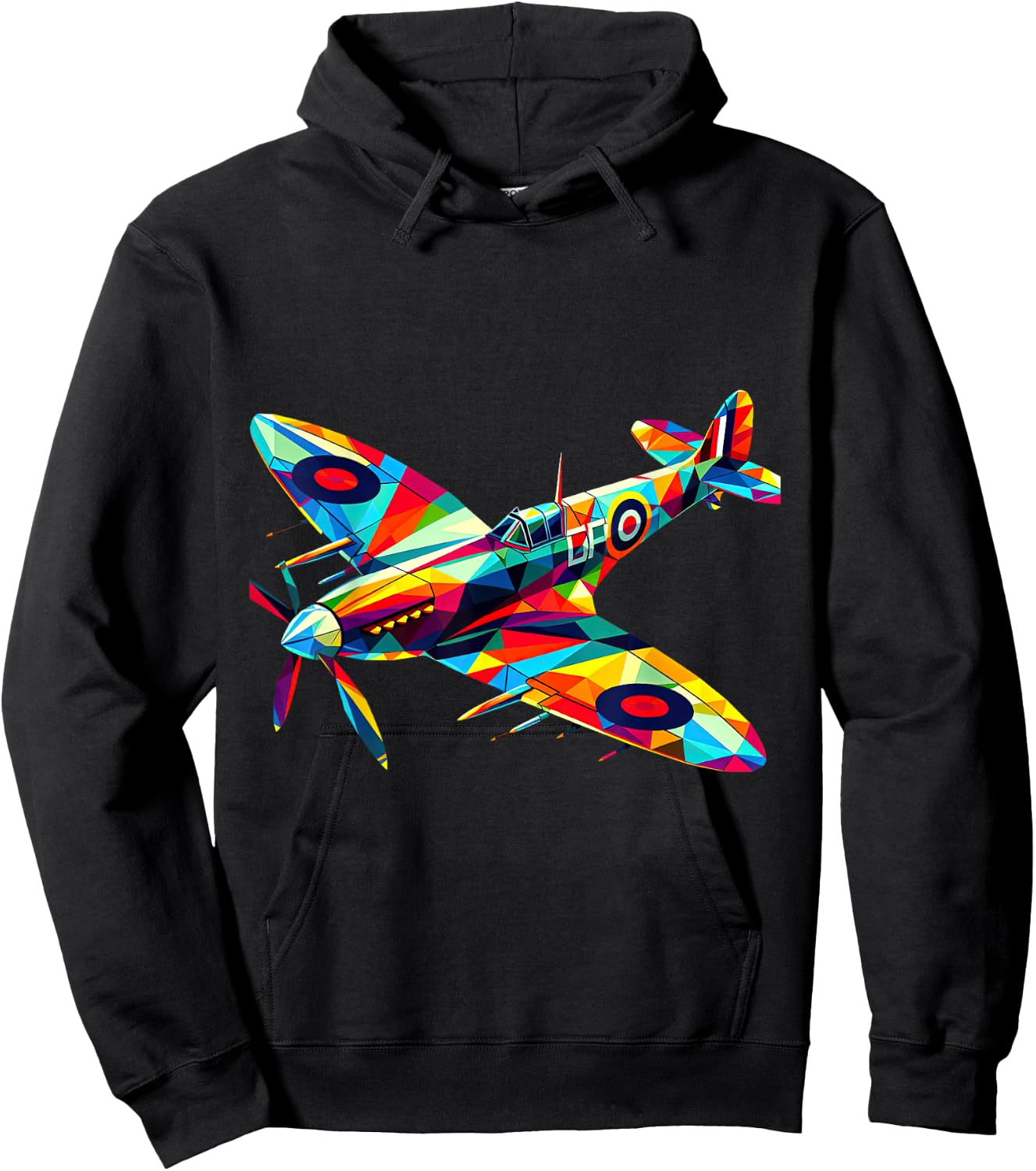 Spitfire Airplane Rainbow Color Splash Colorful Kids Hoodie - Hoodie | Black
