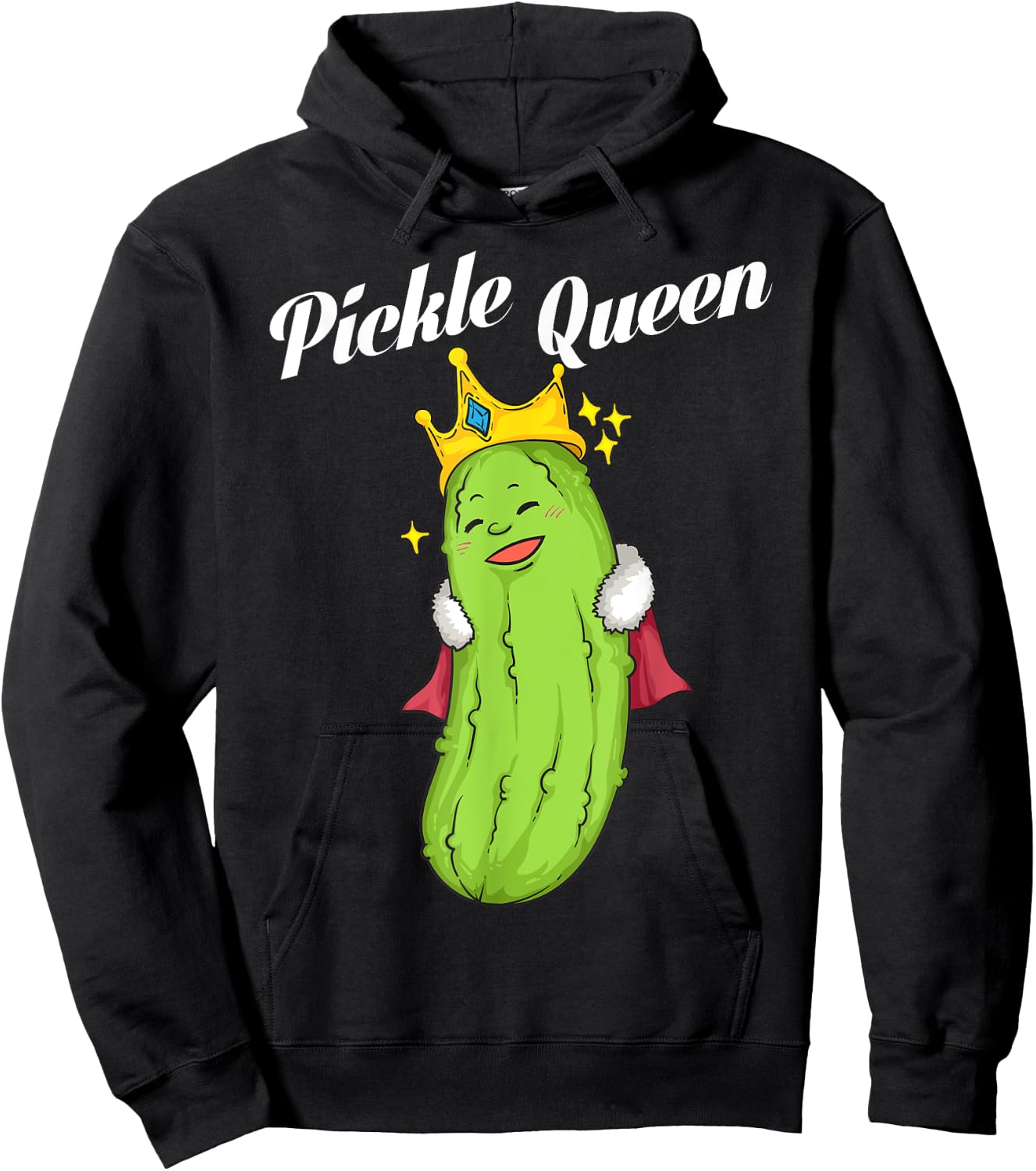 Funny Pickle Queen Gift Cool Vegan Food Eater Fan Hoodie - Hoodie | Black