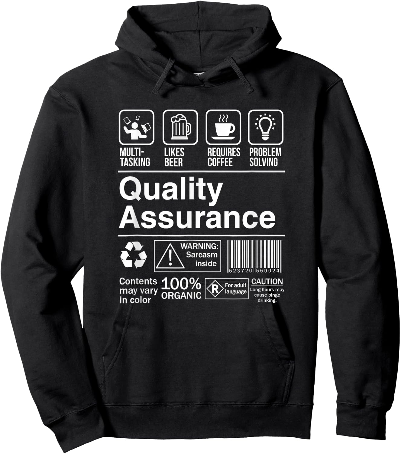 Quality Assurance Gift -Adults Black Hoodie - Hoodie | Black