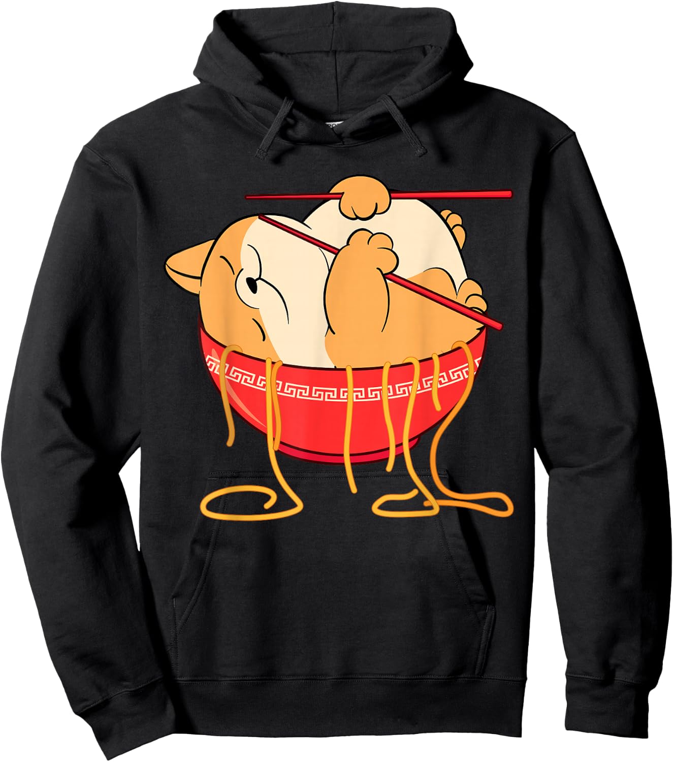 Funny Kawaii Neko Anime Cat Lover Japanese Ramen Noodles Hoodie - Hoodie | Black