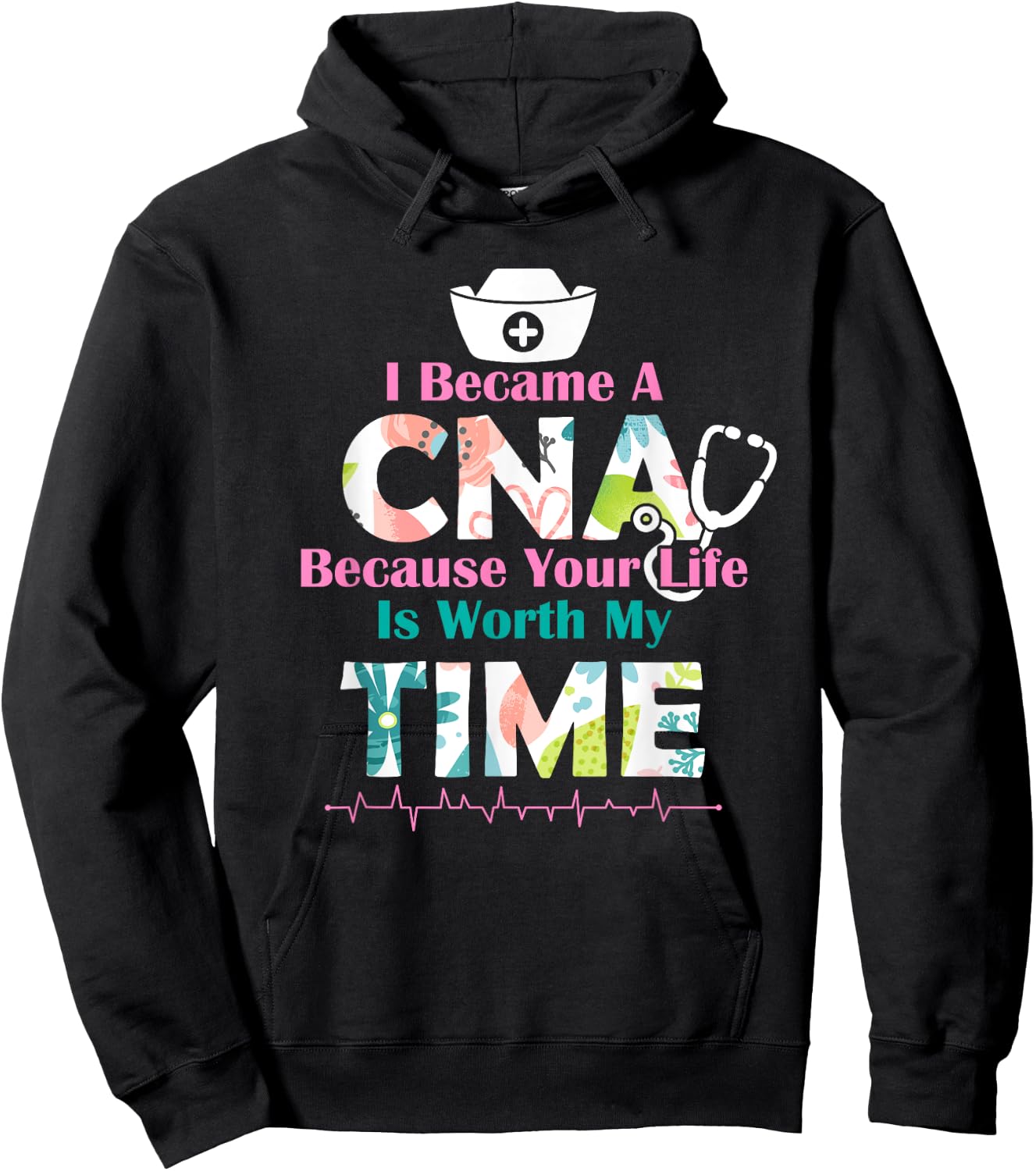 I Became A CNA Proud Nurse Nursing Saying Quote Gift Hoodie - Hoodie | Black