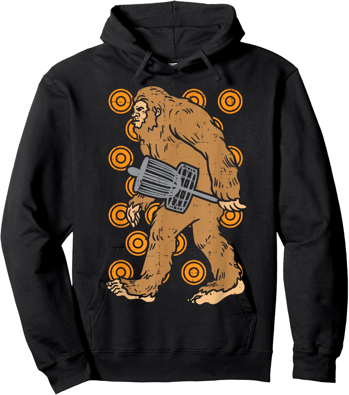 Bigfoot Sasquatch Disc Golf Funny Frisbee Golfing Golfer Men Hoodie - Hoodie | Black