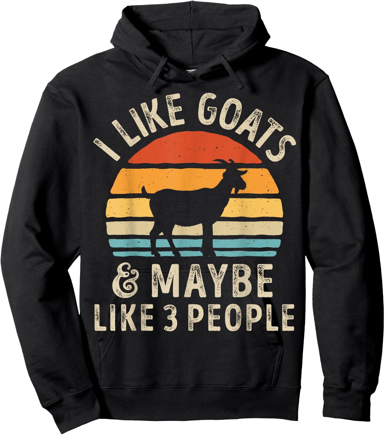 I Like Goats And Maybe Like 3 People Goat Farm Farmer Retro Hoodie - Hoodie | Black