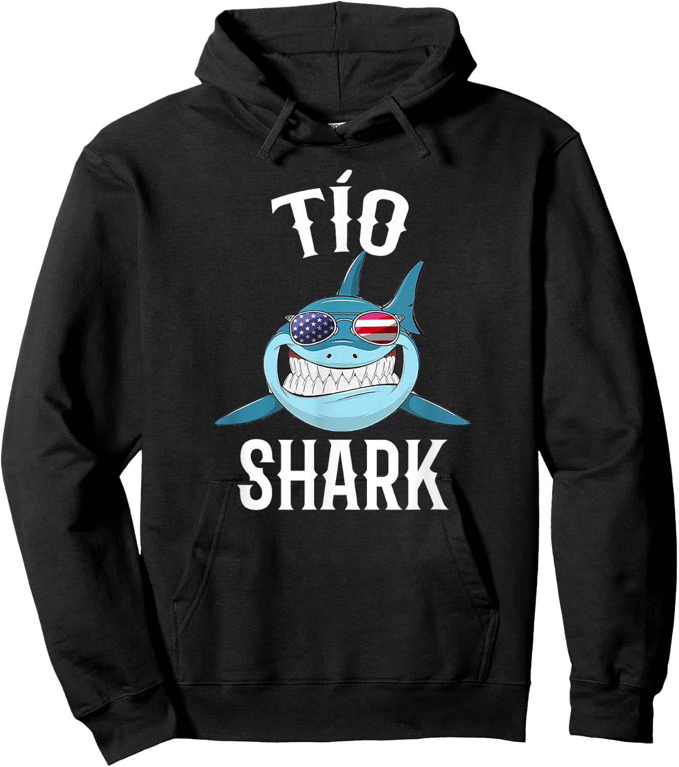 4th Of July Tio Shark Spanish Uncle Patriotic Hoodie - Hoodie | Black