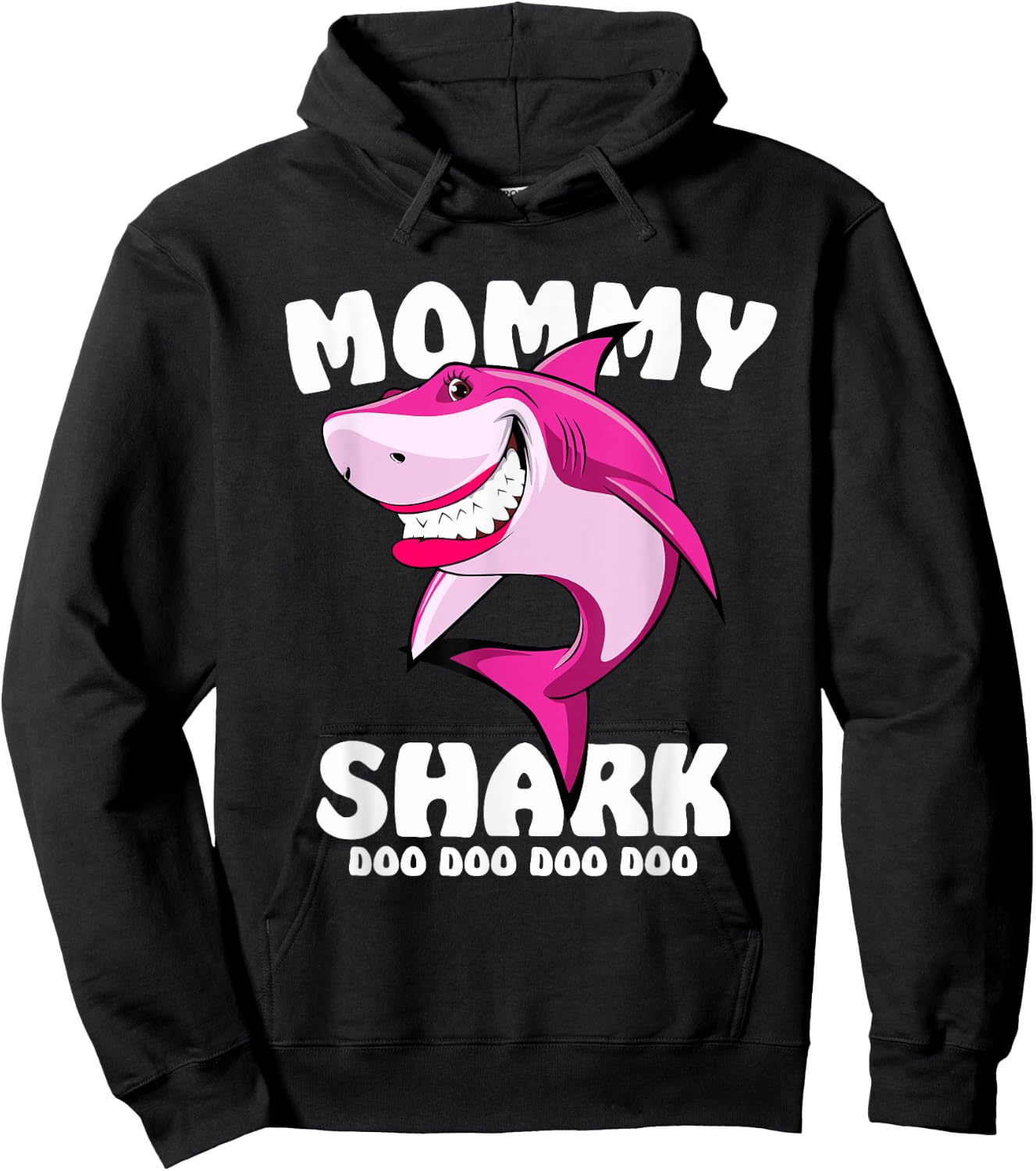 Mommy Shark Shirt Funny Mothers Day Gift Kids Mom Hoodie - Hoodie | Black