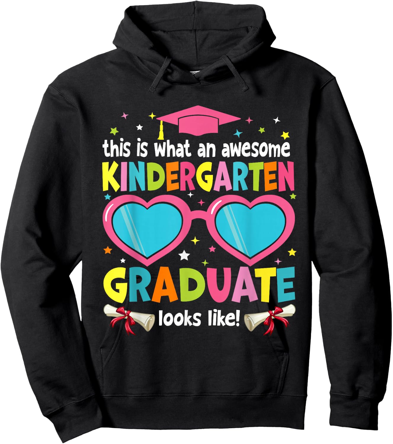 Awesome Kindergarten Graduate Looks Like 2024 Graduation Hoodie - Hoodie | Black