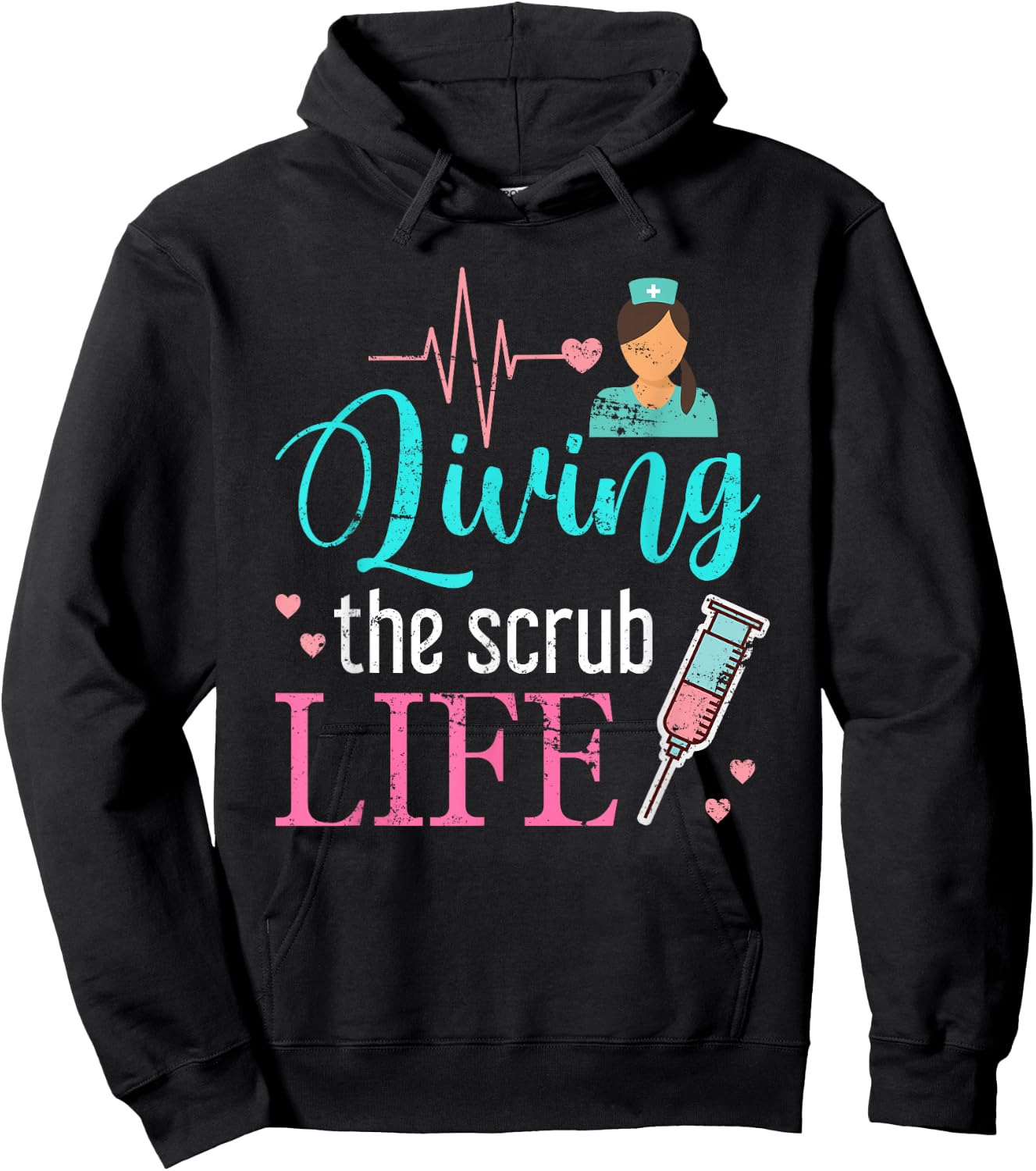 Living The Scrub Life Nurse Hoodie - Hoodie | Black