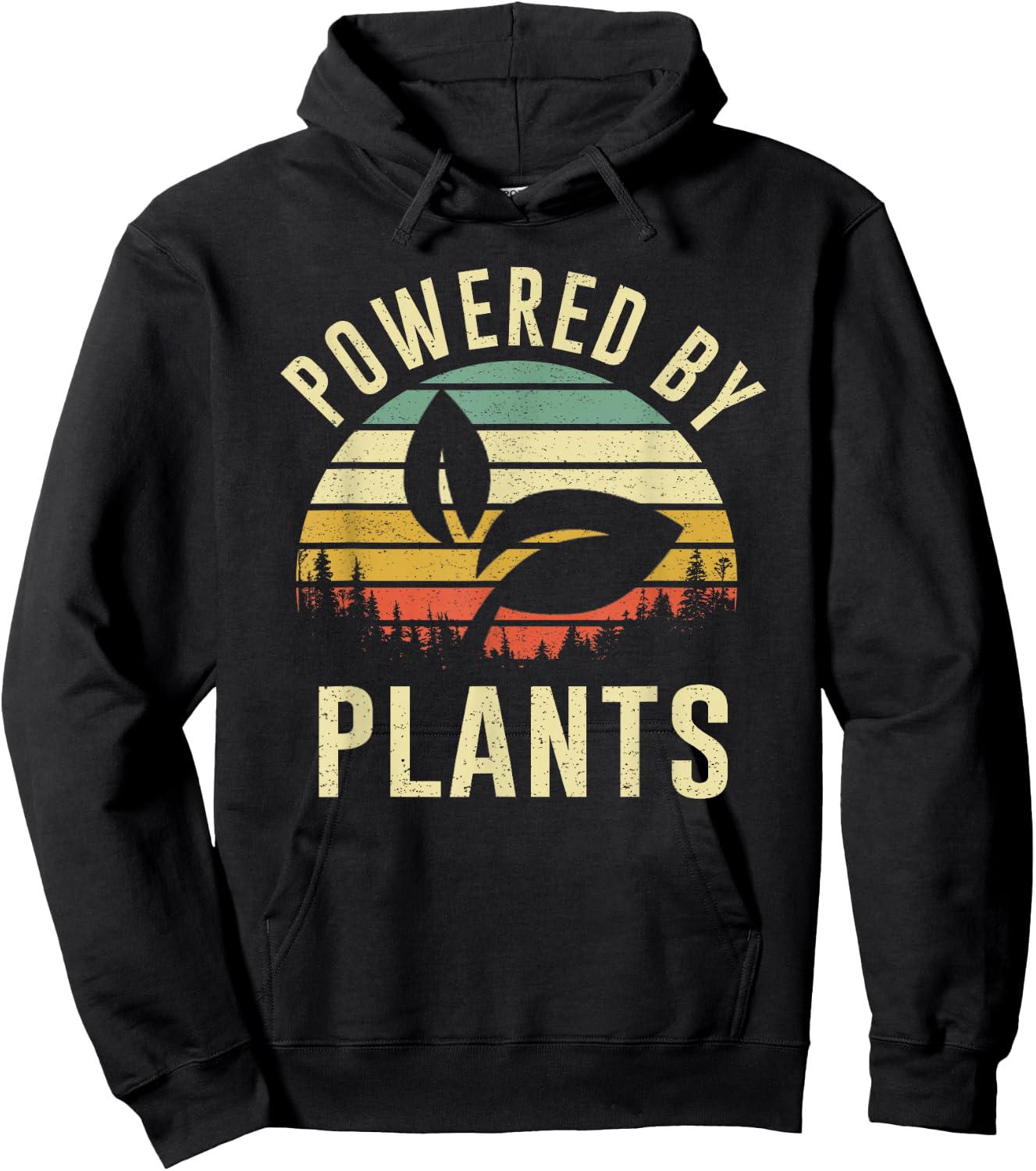 Vintage Powered Plants Vegetarian By Vegan Diet Hoodie - Hoodie | Black