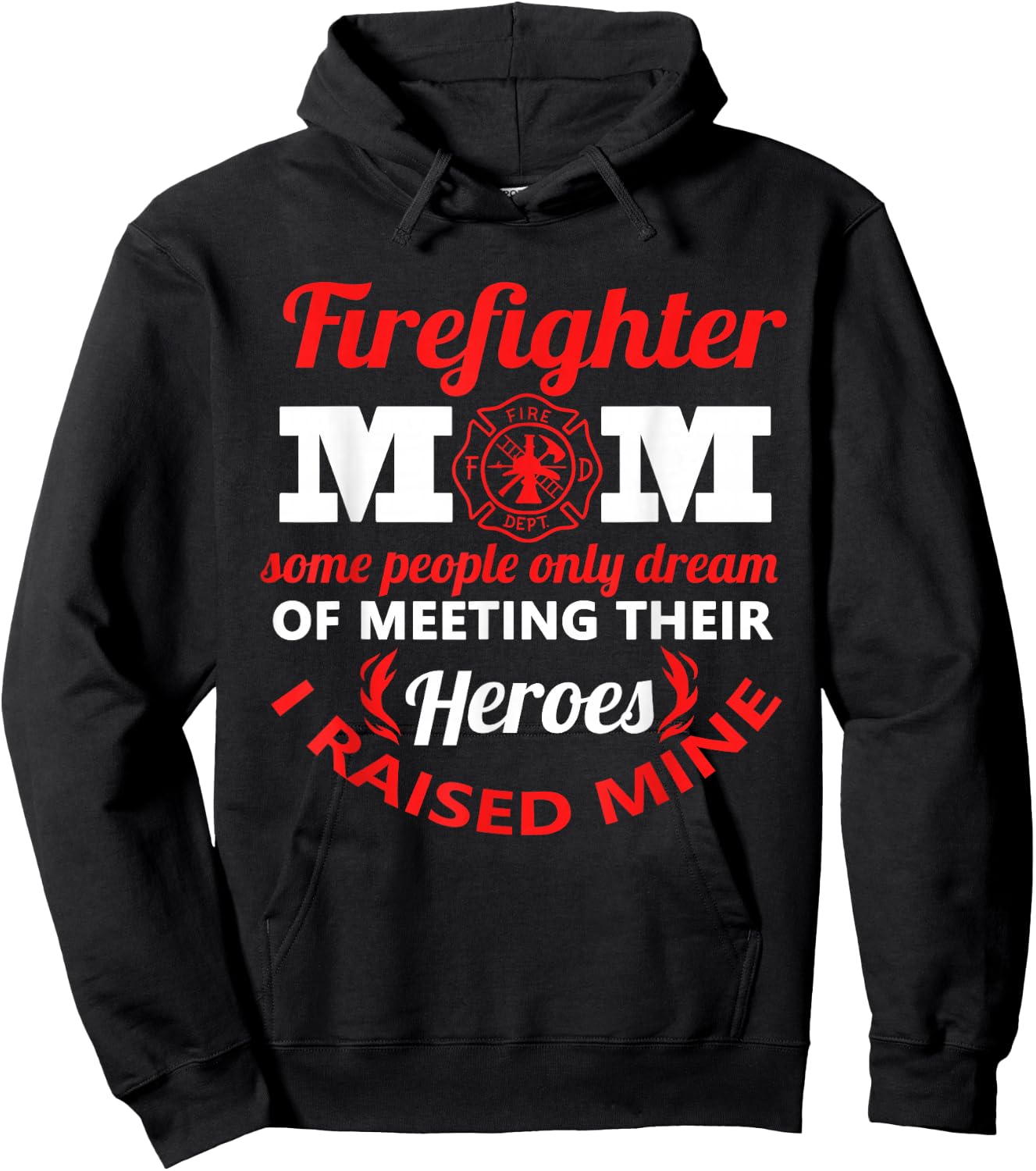 Firefighter Mom Firemen Proud Mama Mothers Day Hoodie - Hoodie | Black