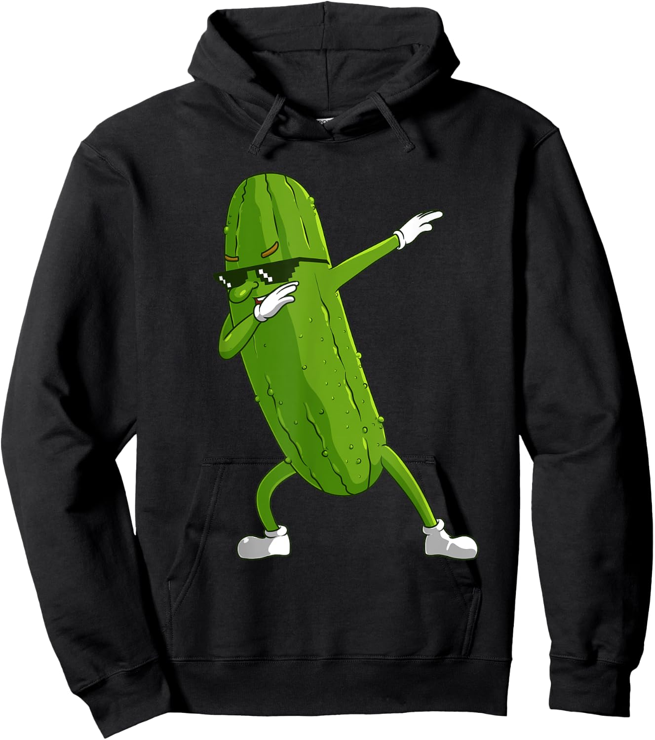 Funny Dabbing Pickle Gift | Cute Dancing Cucumber Men Women Hoodie - Hoodie | Black