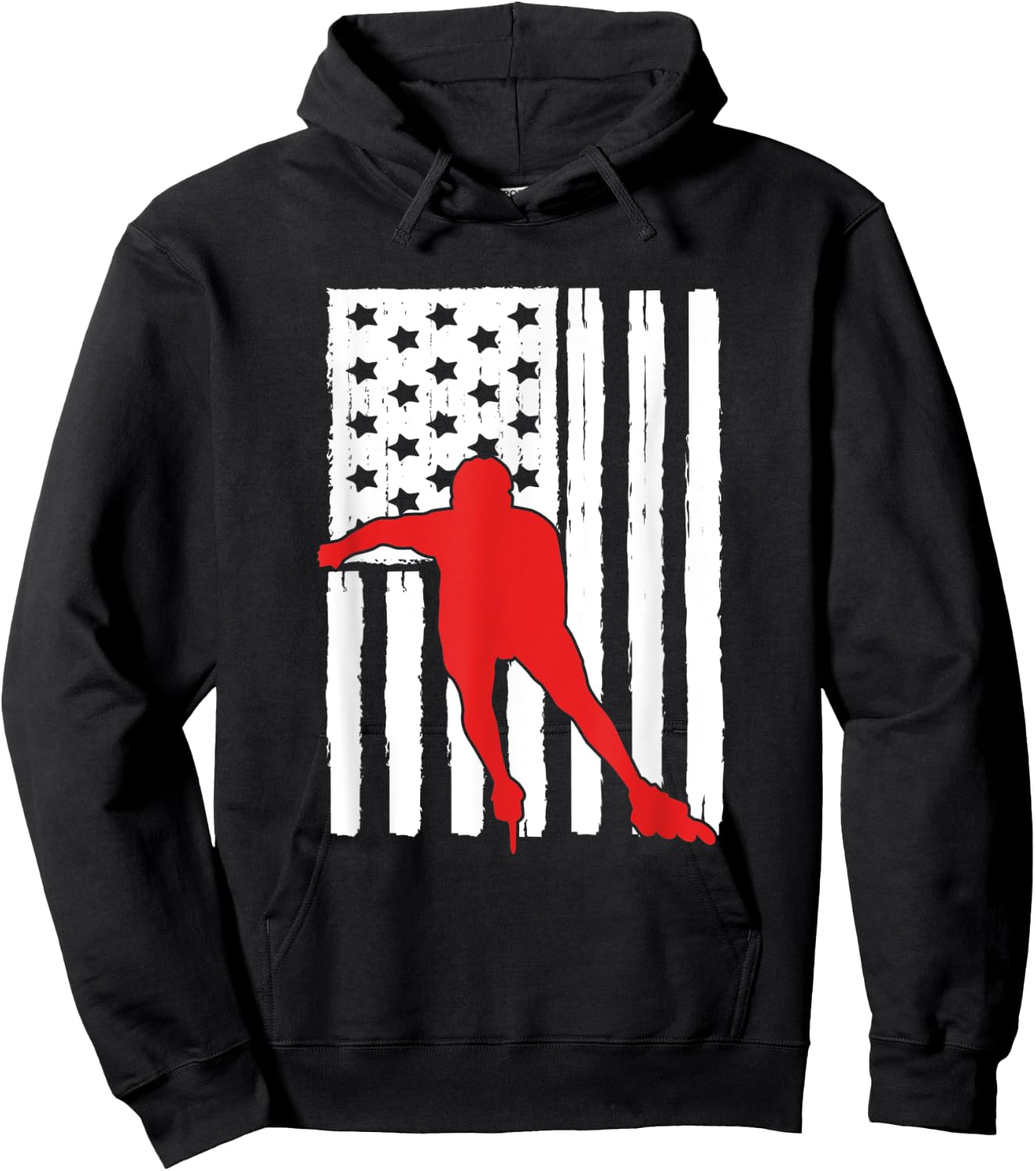 American Flag Inline Speed Skating Lover Theme Design Skater Kids Men Hoodie - Hoodie | Black