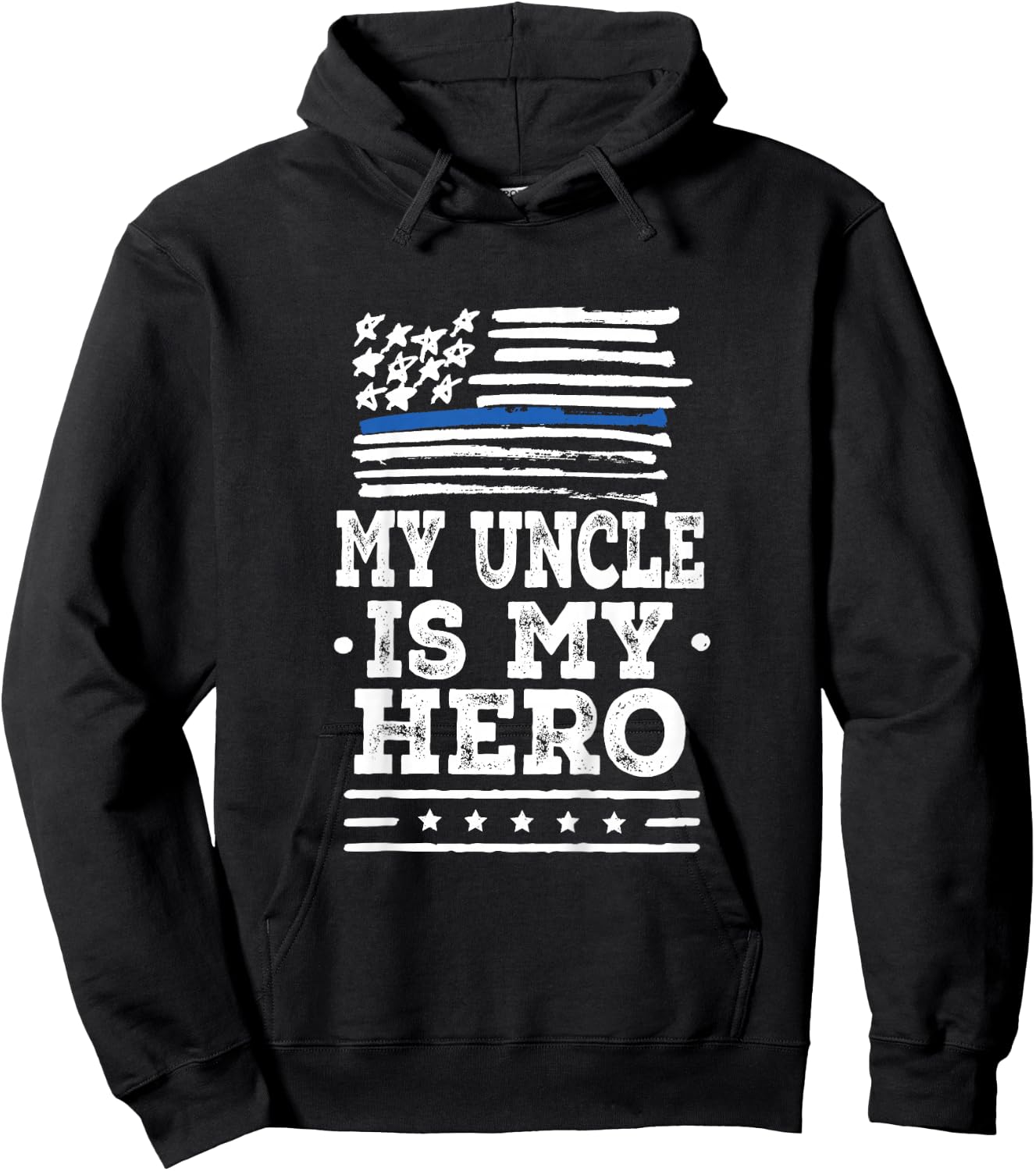 Kids Police Officer Uncle is my Hero Hoodie - Hoodie | Black
