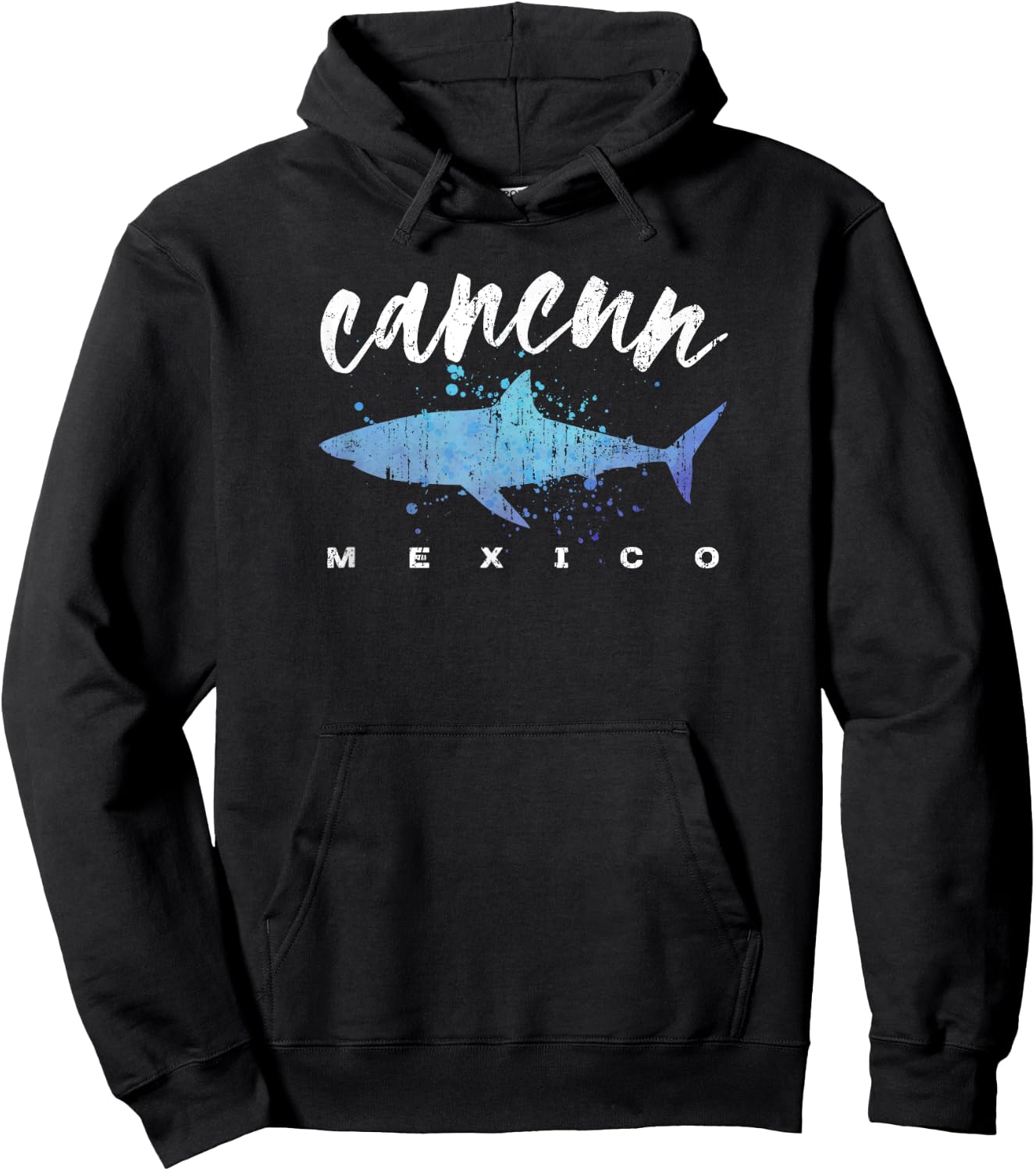 CANCUN MEXICO Shark Scuba Diver Spring Break Vacation Retro Hoodie - Hoodie | Black
