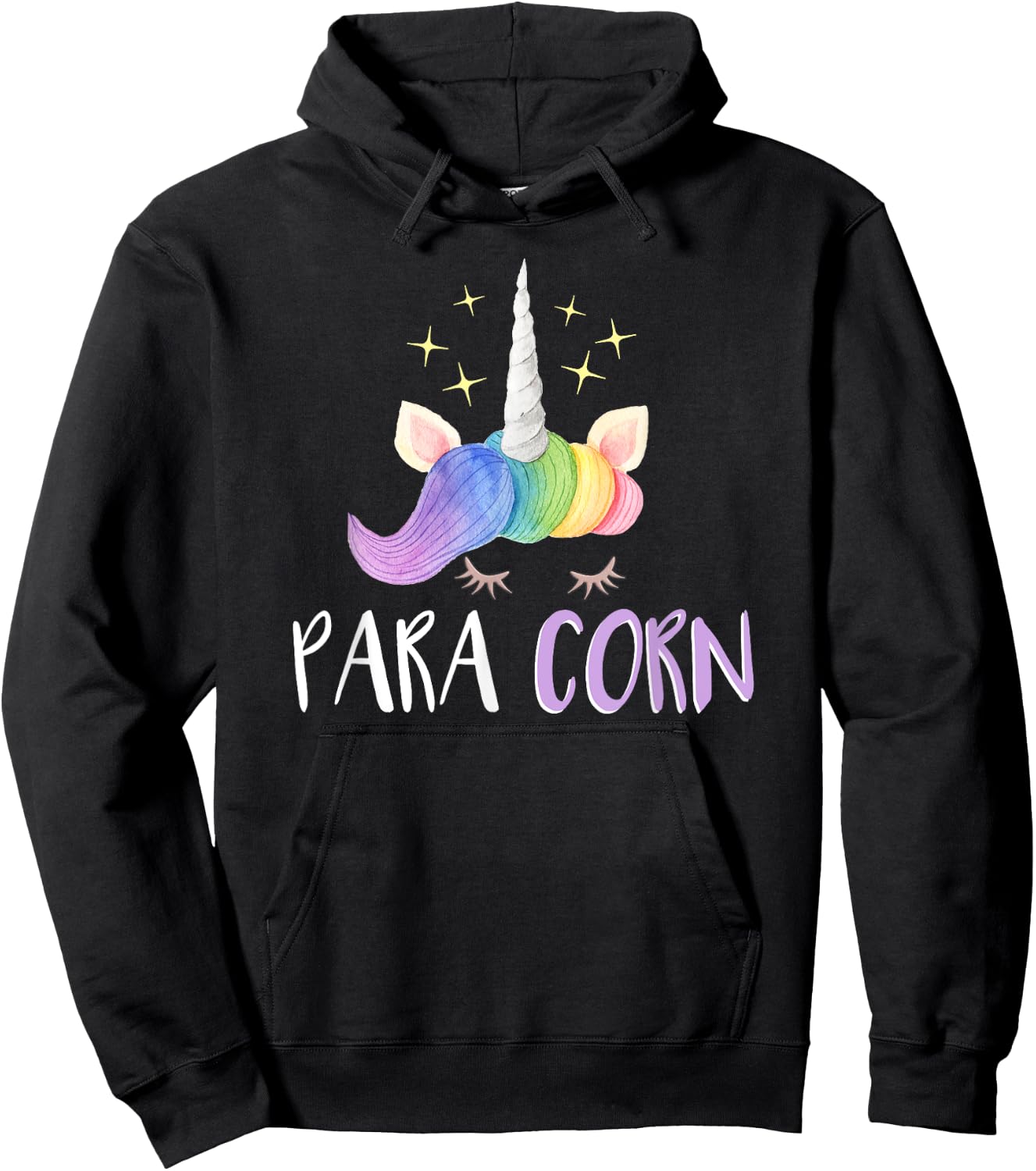 Paracorn Funny Unicorn Paraprofessional Teacher Women Hoodie - Hoodie | Black