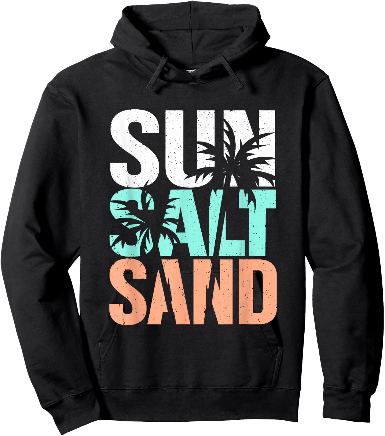 Sun Salt Sand Funny Summer Beach Vacation Palm Lover Women Girls Kids Hoodie - Hoodie | Black