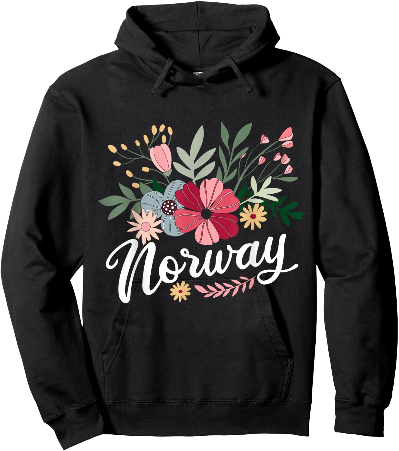 Scandinavian Country Norway Mountains Gift Norway Hoodie - Hoodie | Black