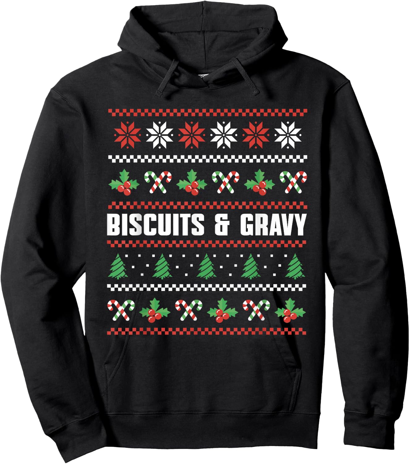 Biscuits And Gravy Ugly Christmas Costume Southern Food Hoodie - Hoodie | Black