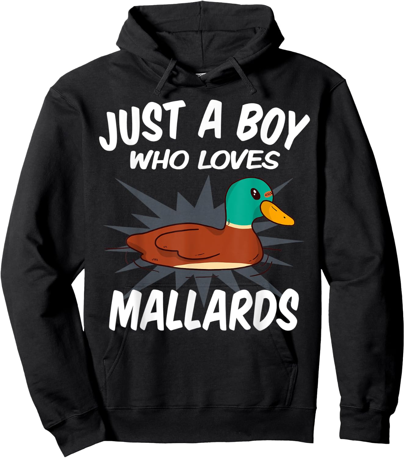 Just A Boy Who Loves Mallard Ducks – Funny Mallard Duck Hoodie - Hoodie | Black