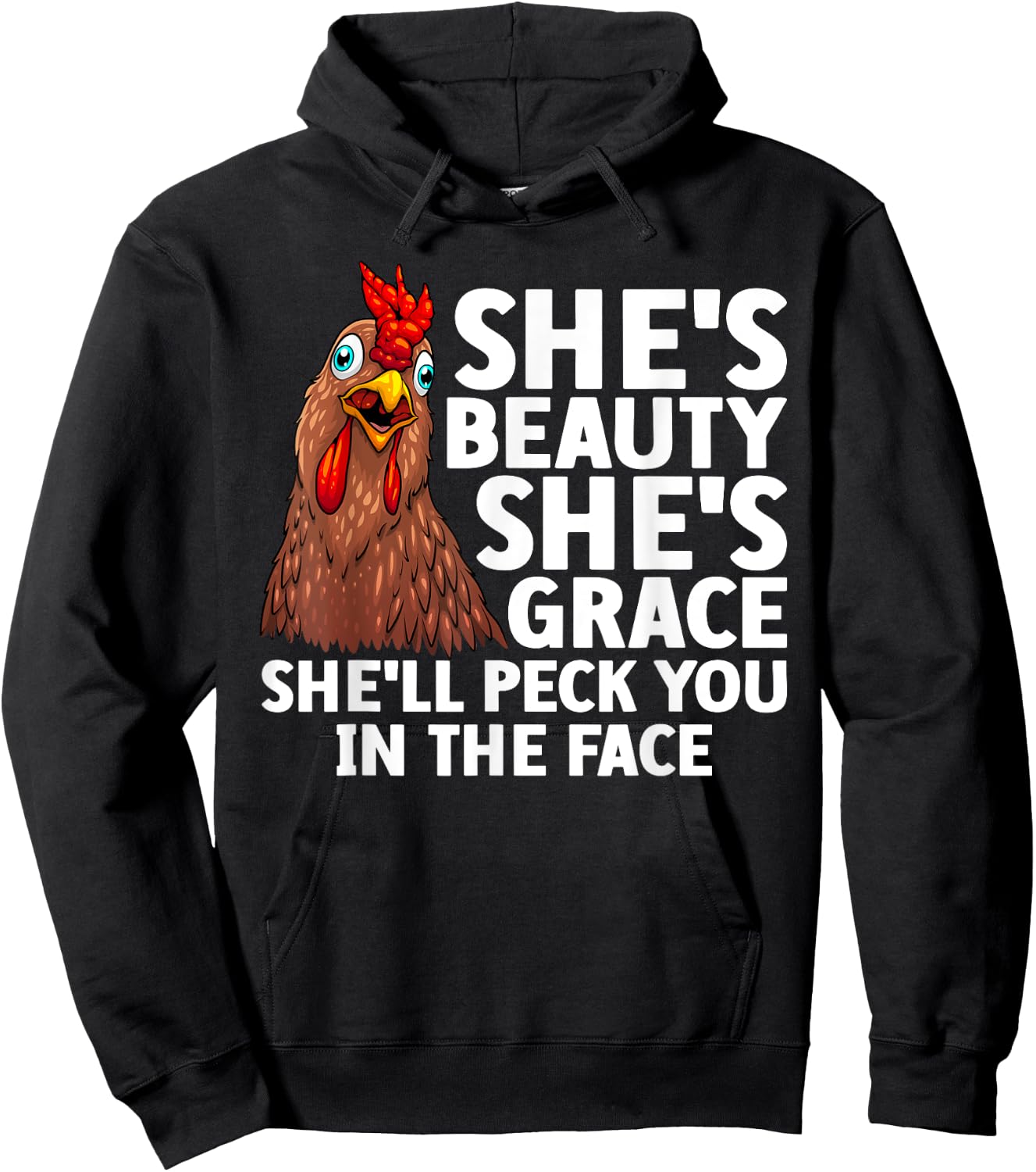 Funny Chicken Art Women Rooster Hen Chicken Farmer Hoodie - Hoodie | Black