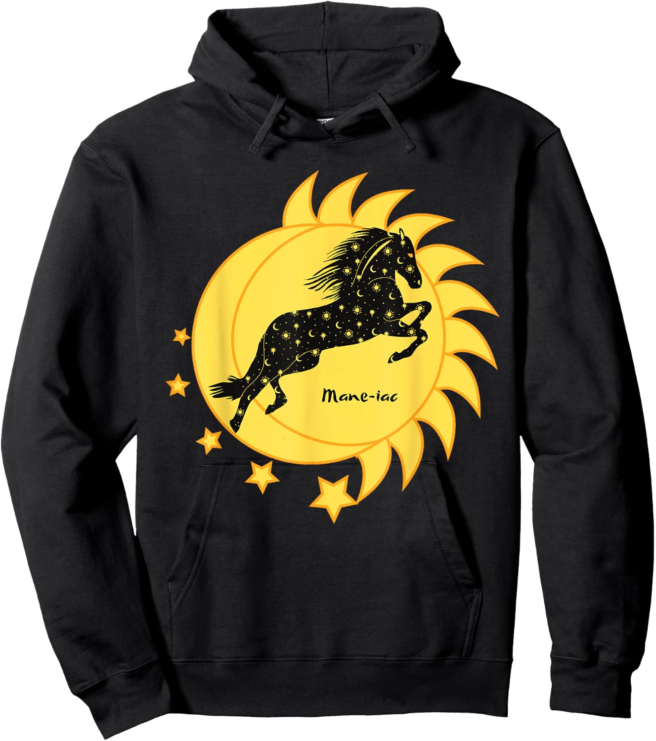 Cute Mane-iac Celestial Horse Dancer Girls Graphic Hoodie - Hoodie | Black