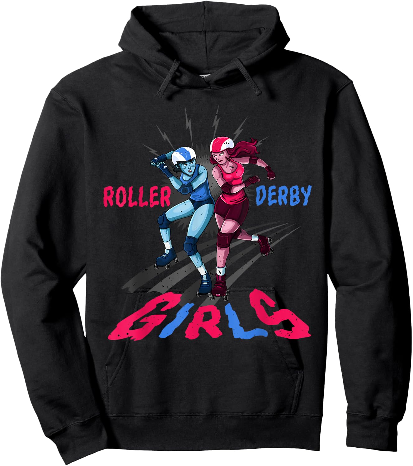 Roller Derby Girls Funny Jammer Skates Player Hoodie - Hoodie | Black