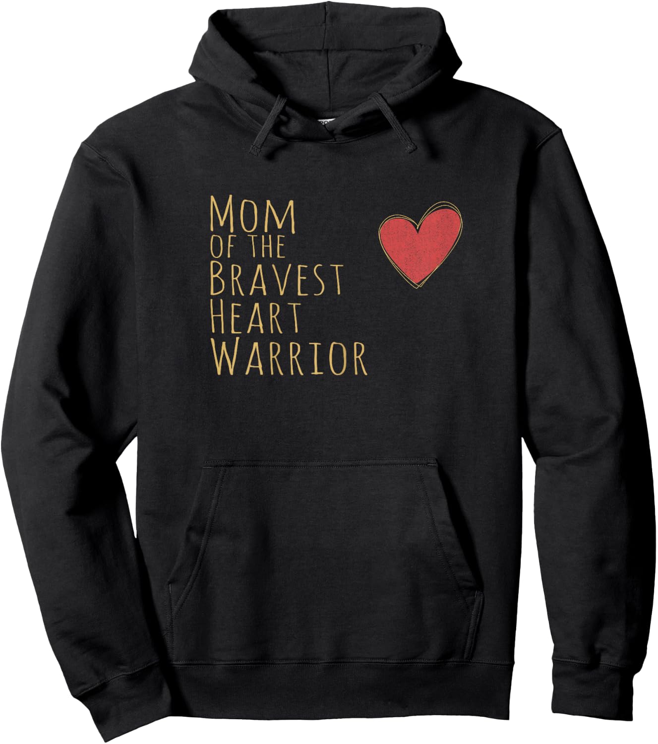 Proud Mom of Bravest Heart Warrior CHD Awareness Congenital Hoodie - Hoodie | Black