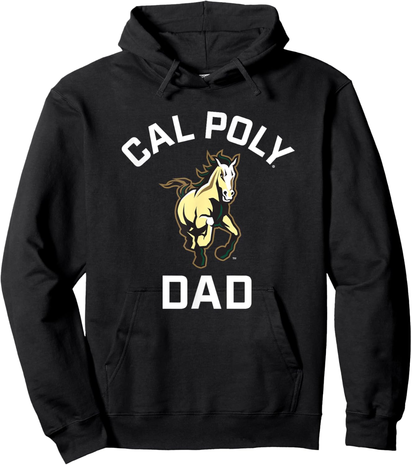 Cal Poly Mustangs Arched Dad Hoodie - Hoodie | Black