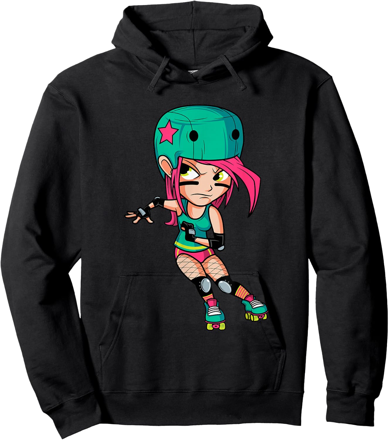 Funny Roller Derby Girl 70s 80s Skating Skater Women Gifts Hoodie - Hoodie | Black