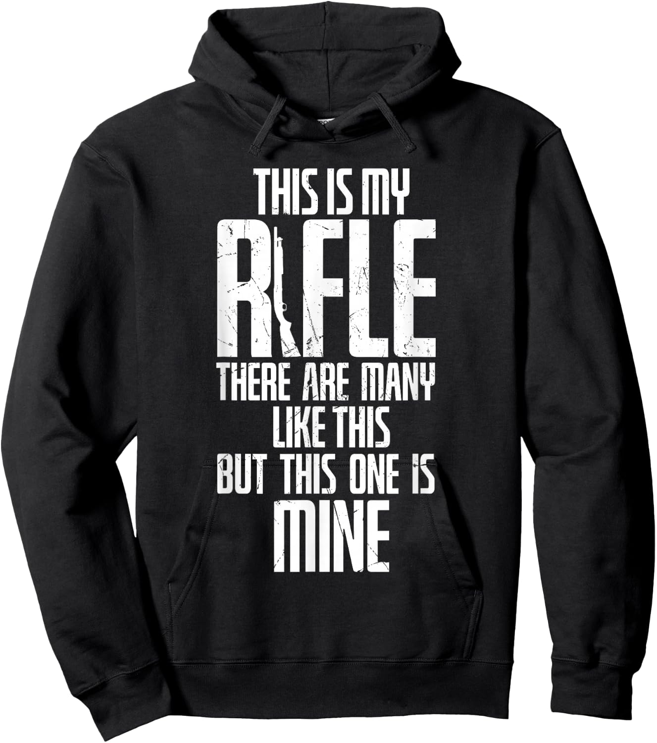 Funny This Is My Rifle Like Many But Mine Veterans Hoodie - Hoodie | Black