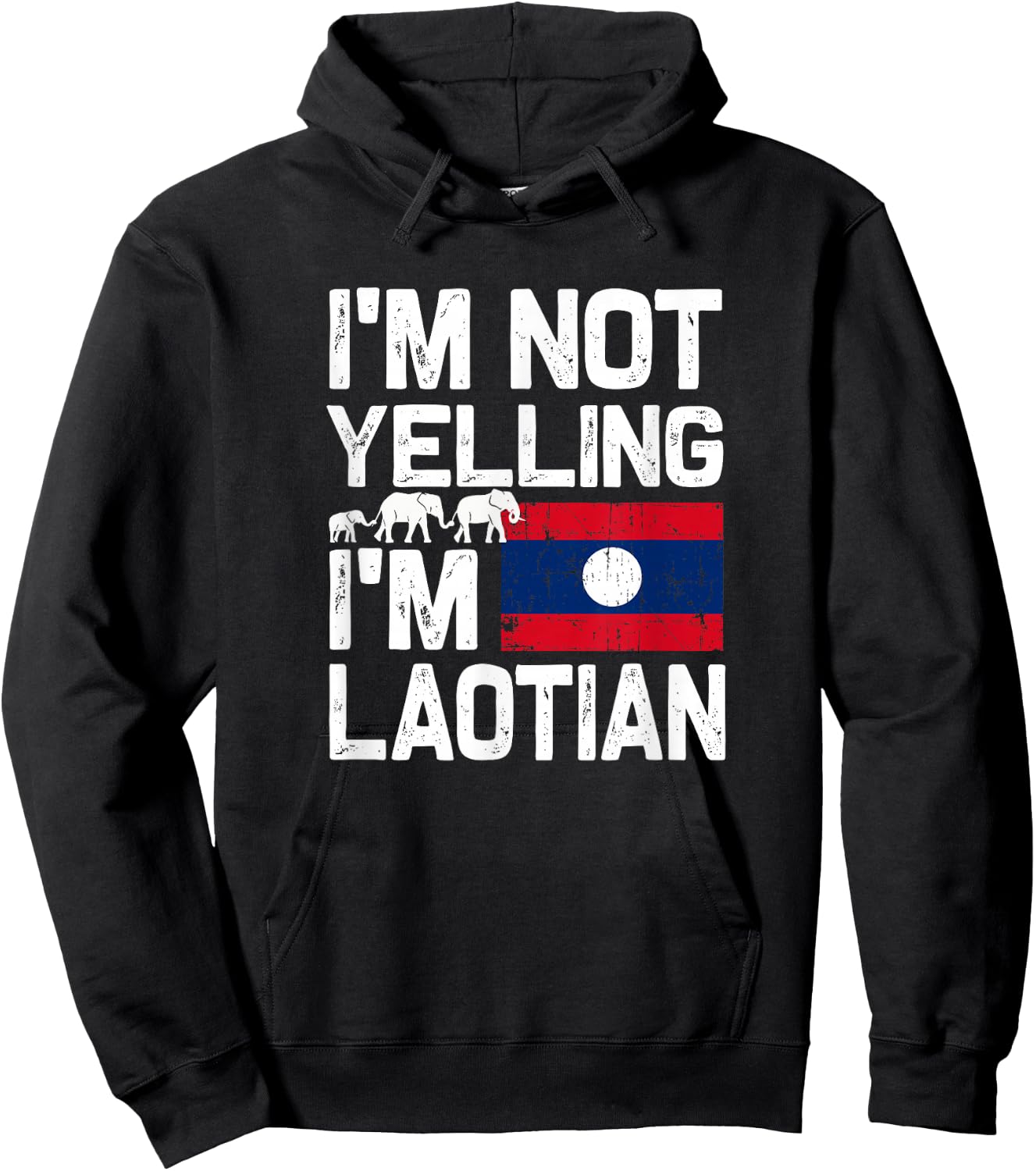 I'm not yelling I'm Laotian | Funny Laos Thai Sabaidee gift Hoodie - Hoodie | Black