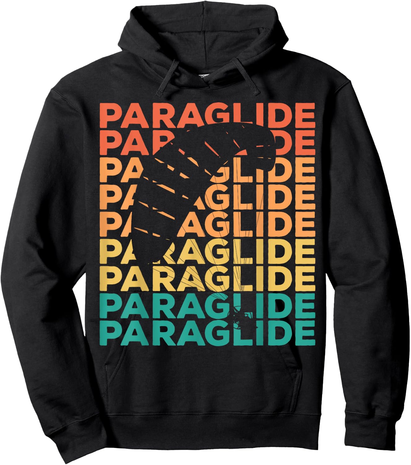 Retro Vintage Paragliding Gift Paragliders Hoodie - Hoodie | Black