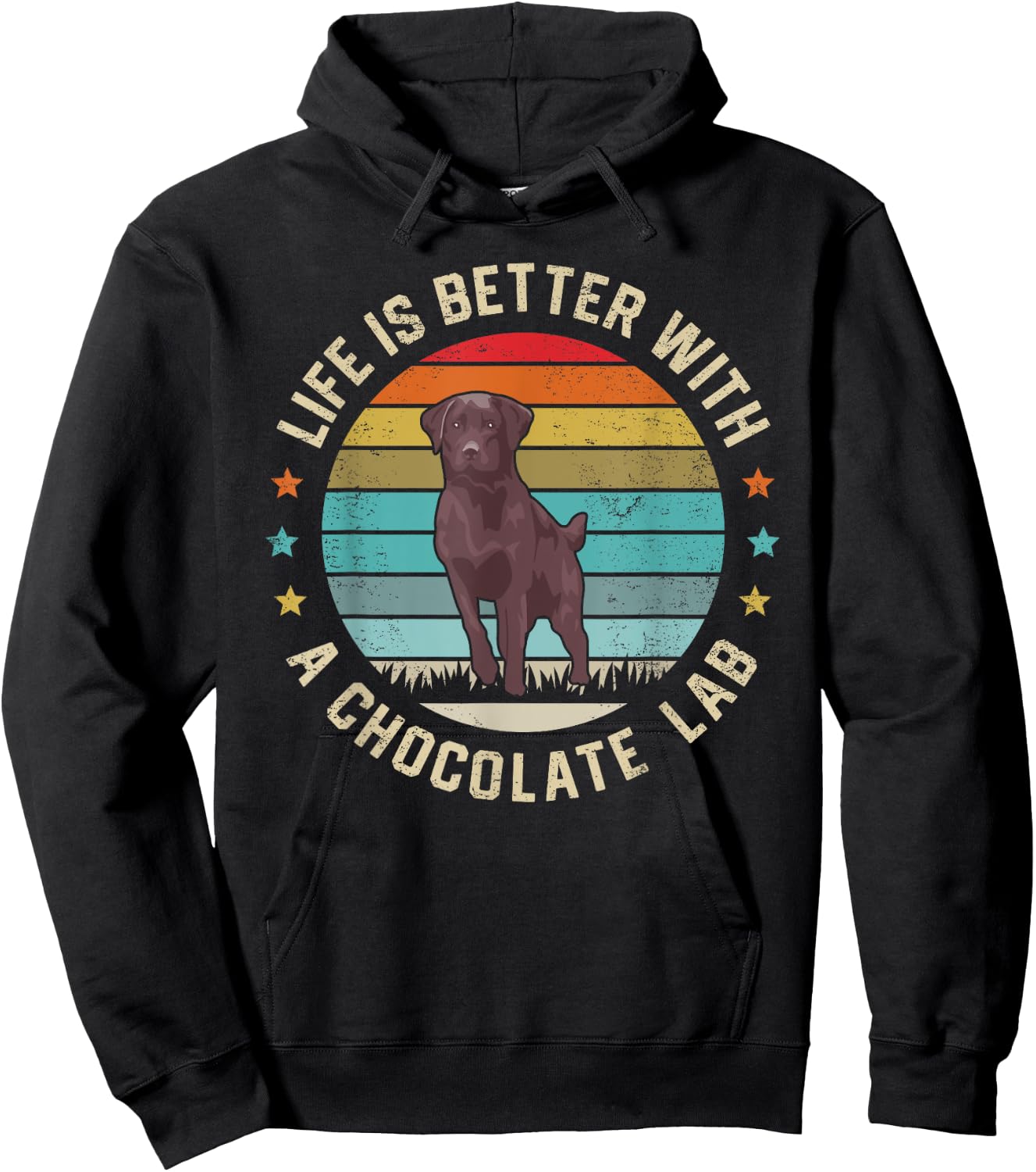 Chocolate Lab Dog Owner Dog Dad Mom Brown Labrador Retriever Men Women Kids Hoodie - Hoodie | Black