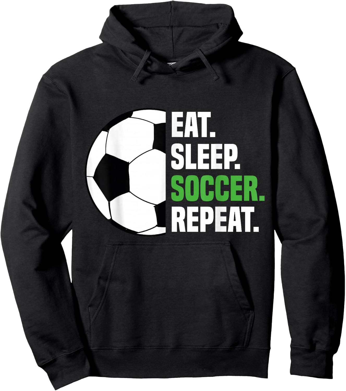 Soccer Player Soccer Lover Eat Sleep Soccer Repeat Hoodie - Hoodie | Black