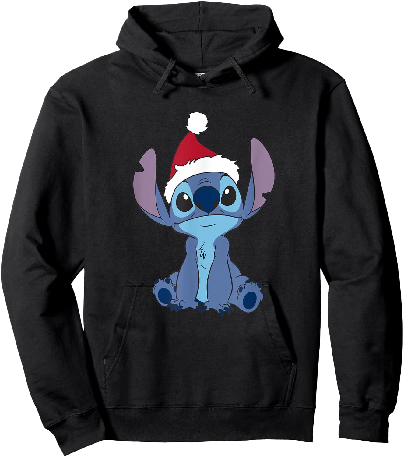Disney Lilo & Stitch Christmas Innocent Looking Santa's Hat Hoodie - Hoodie | Black