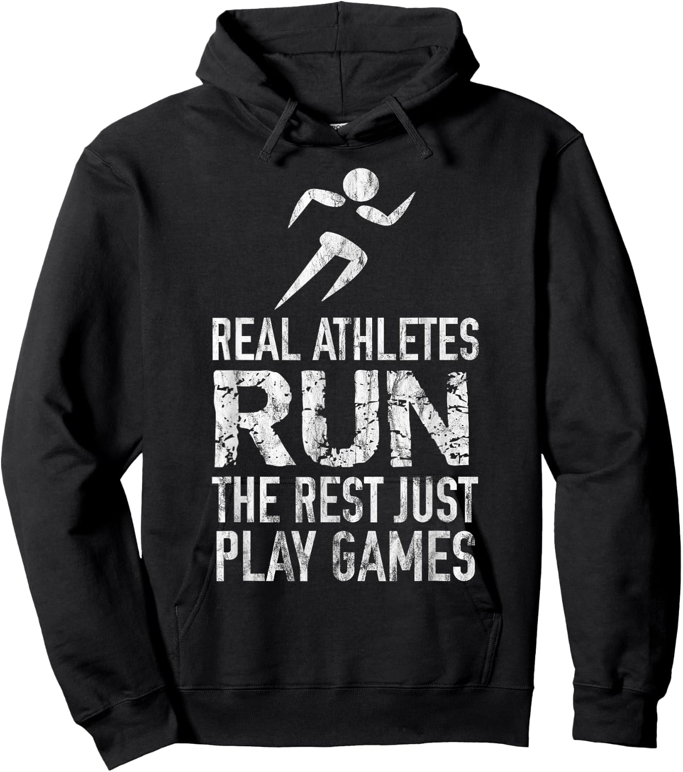 Real Athletes Run The Rest Just Play Games Track And Field Hoodie - Hoodie | Black