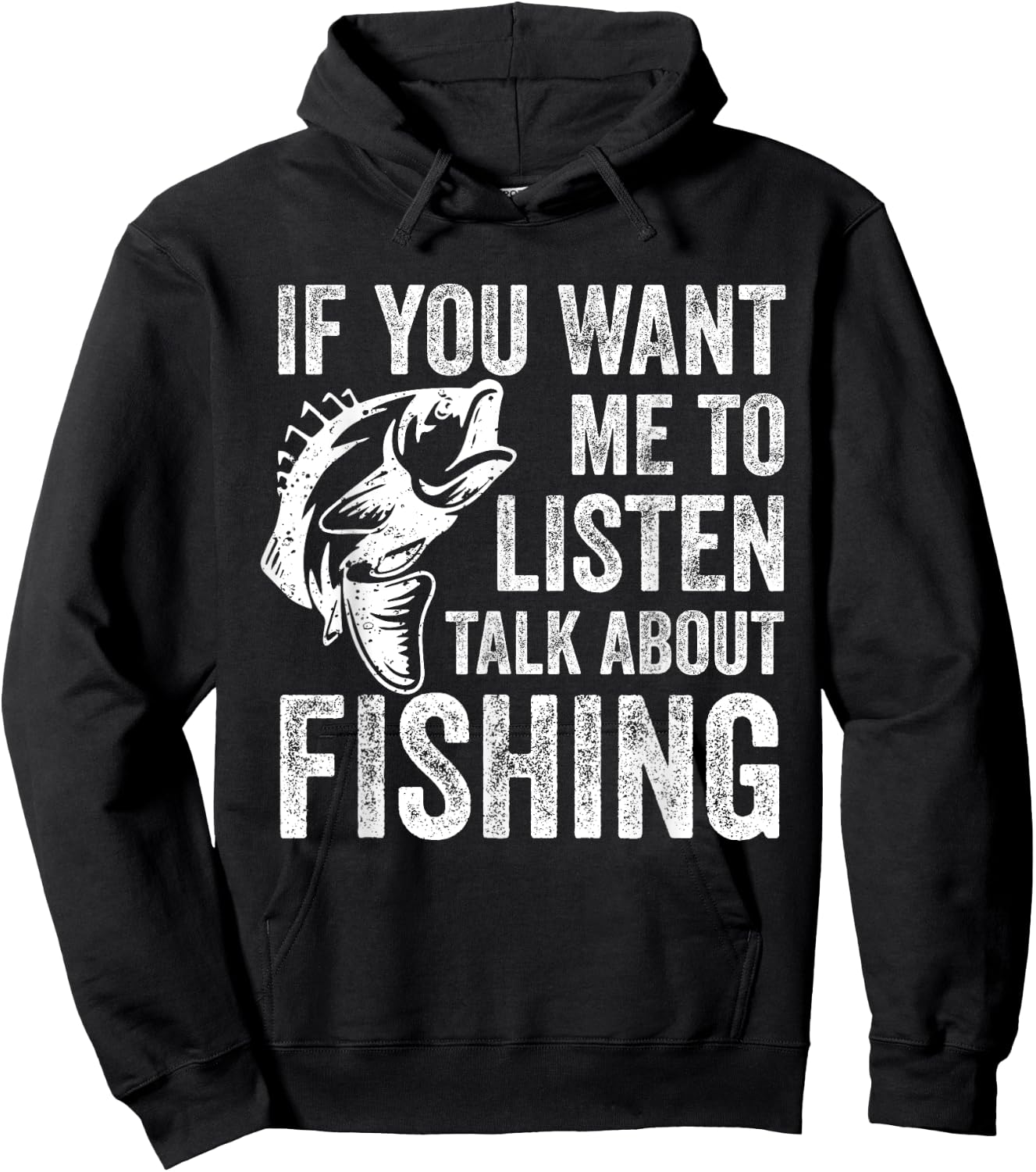 If You Want Me To Listen Talk About Fishing Funny Fisherman Hoodie - Hoodie | Black