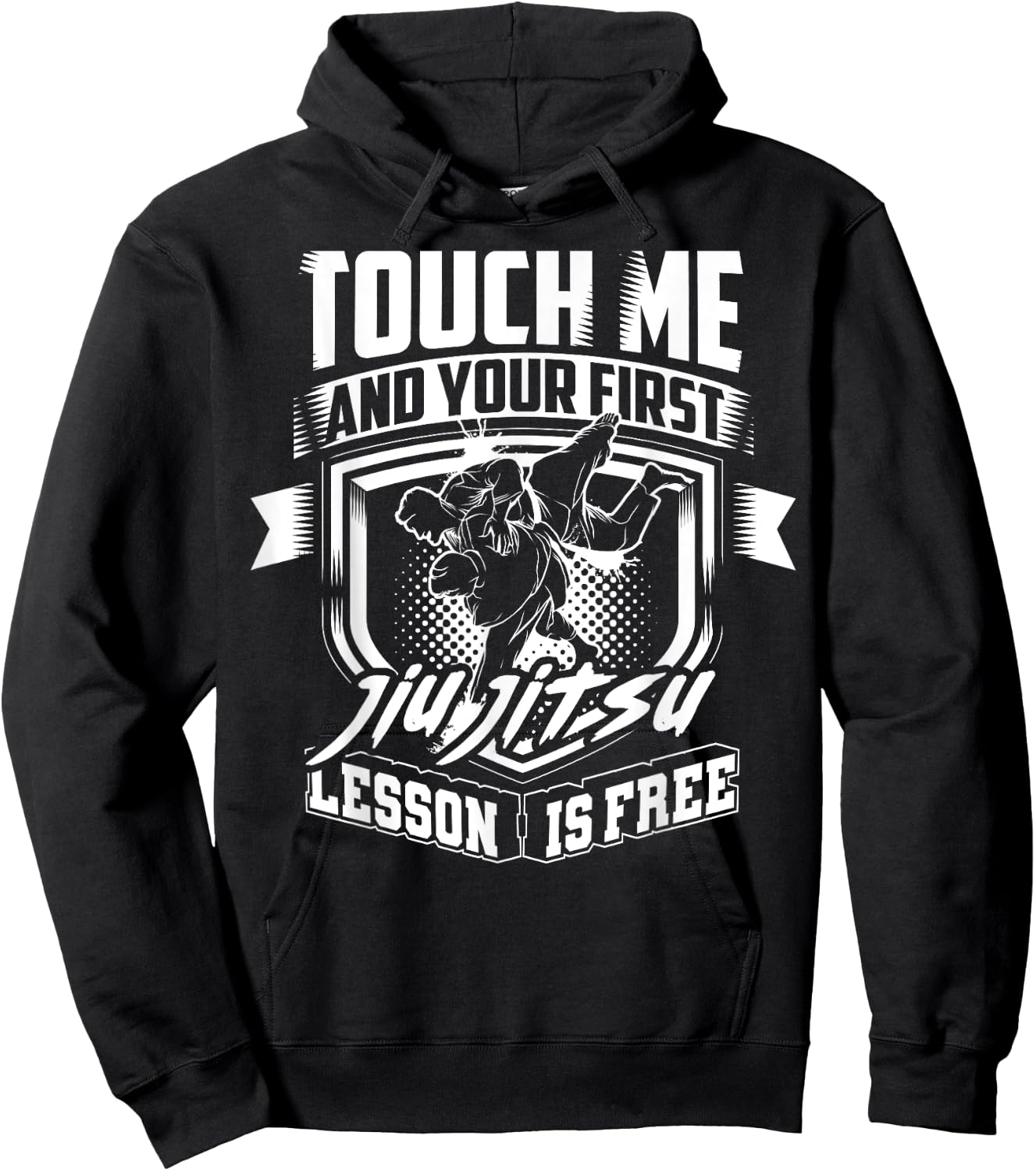 Funny Jiu Jitsu Gift Men Kids Boys Cool First Lesson Is Free Hoodie - Hoodie | Black