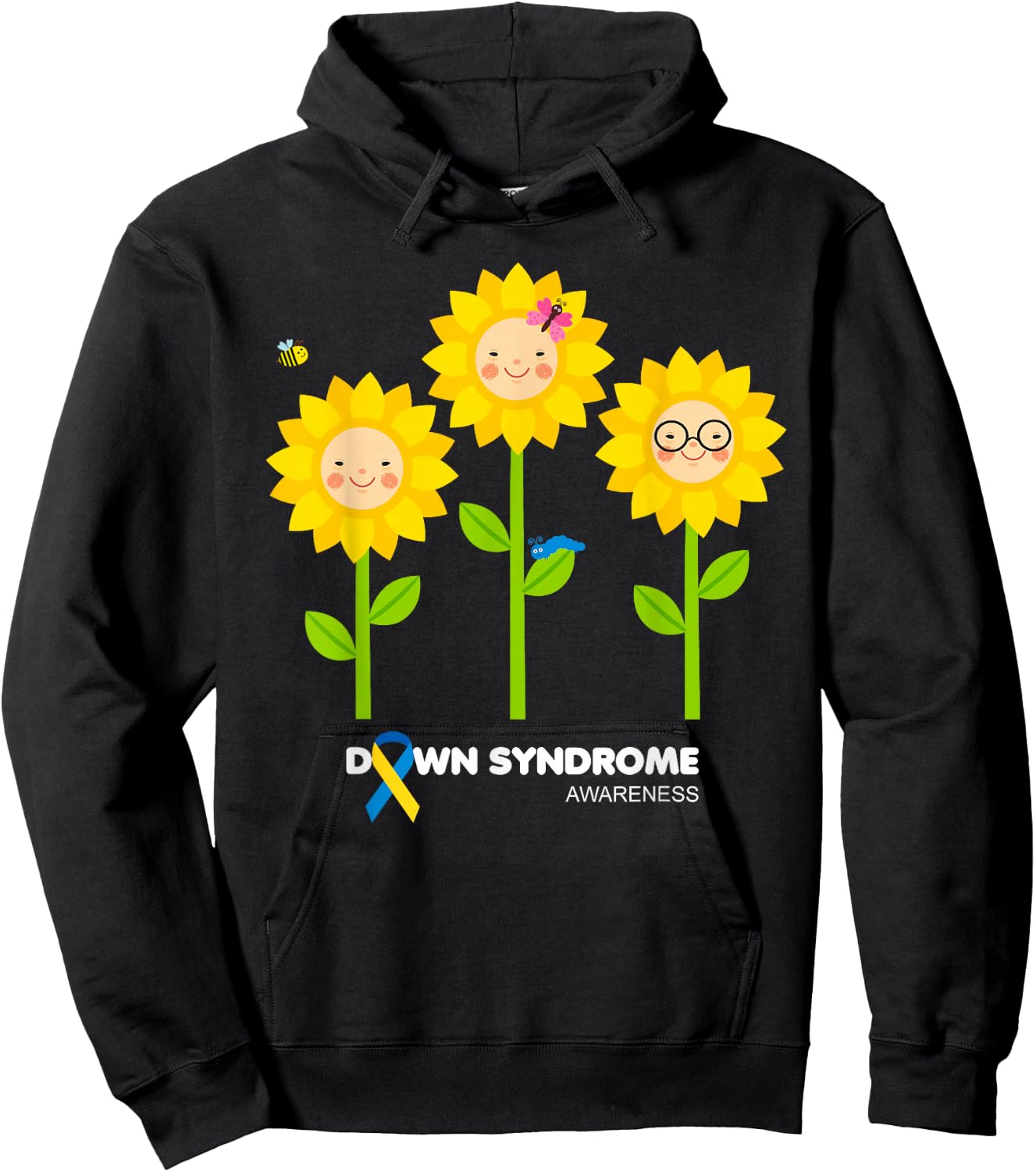 Sunflowers World Down Syndrome Awareness Day, Down Syndrome Hoodie - Hoodie | Black