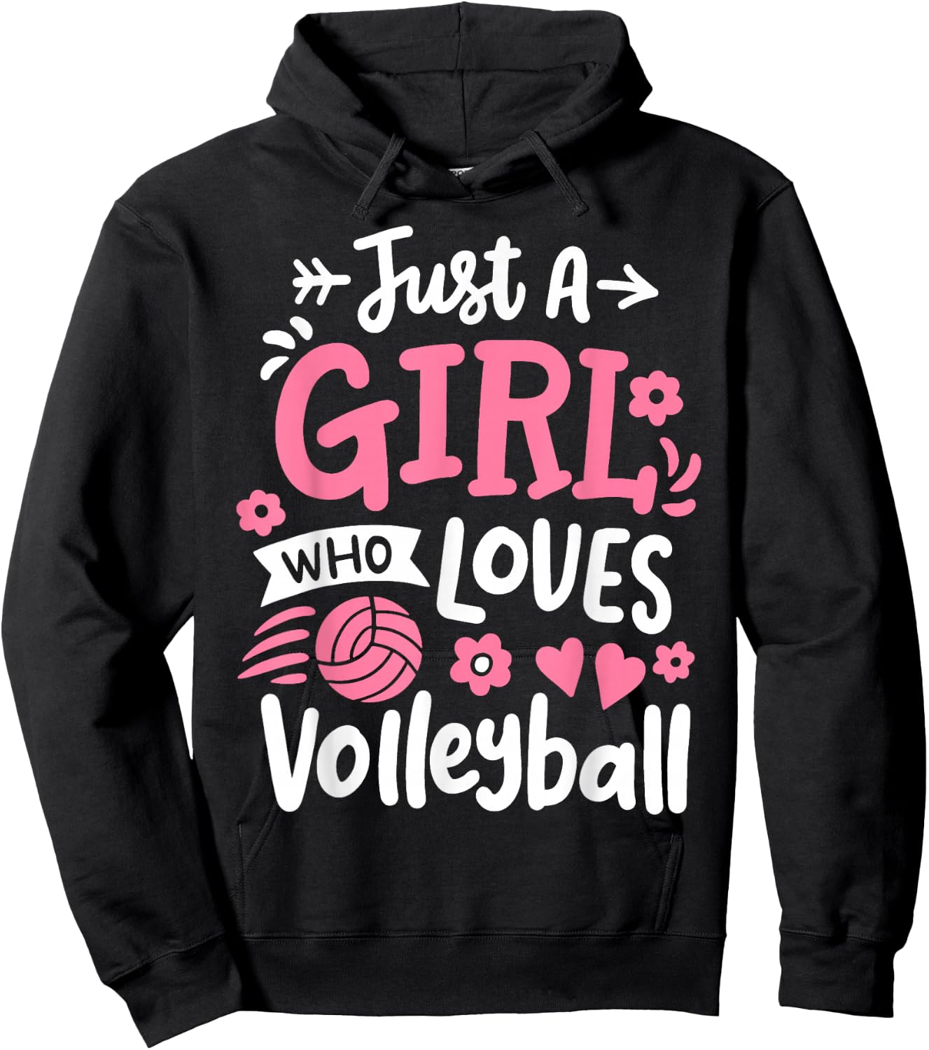Volleyball Girl Just A Girl Who Loves Volleyball Hoodie - Hoodie | Black