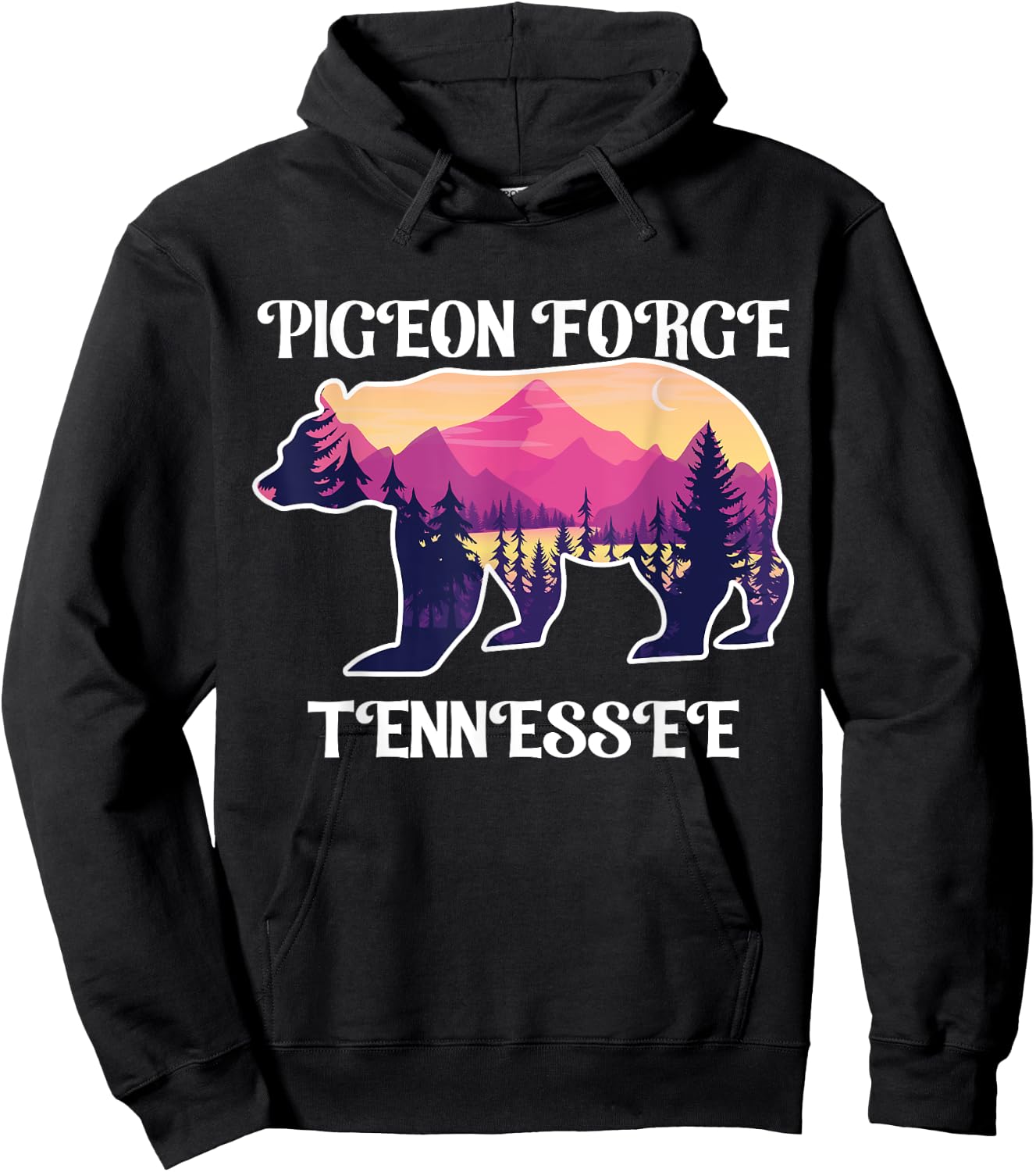 Pigeon Forge Tennessee Souvenirs Great Smoky Mountains Bear Hoodie - Hoodie | Black