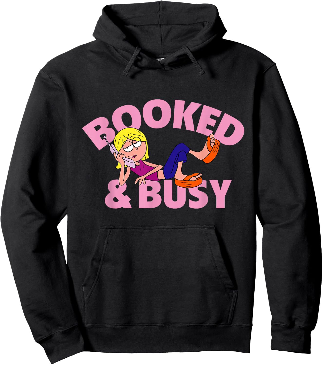 Disney Channel Lizzie McGuire Animated Lizzie Booked & Busy Hoodie - Hoodie | Black