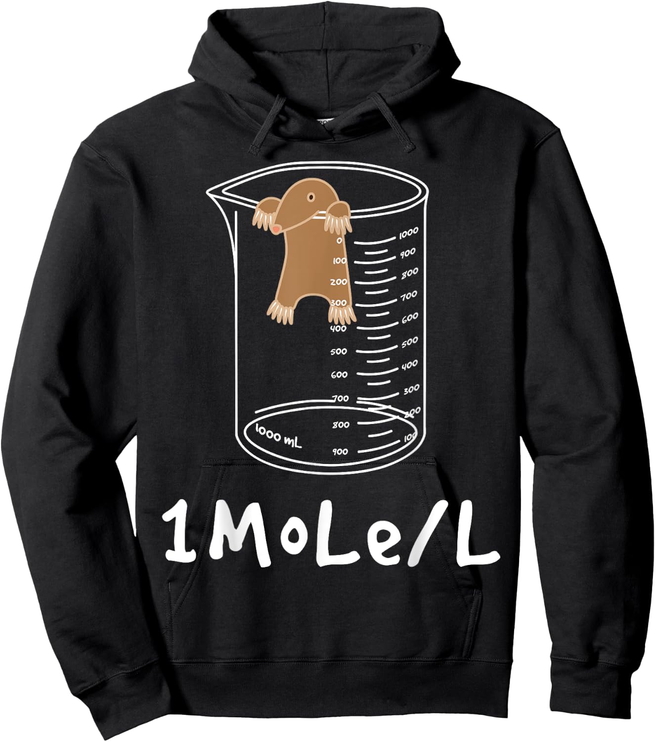One mole per litre - funny chemist joke chemistry lover Hoodie - Hoodie | Black