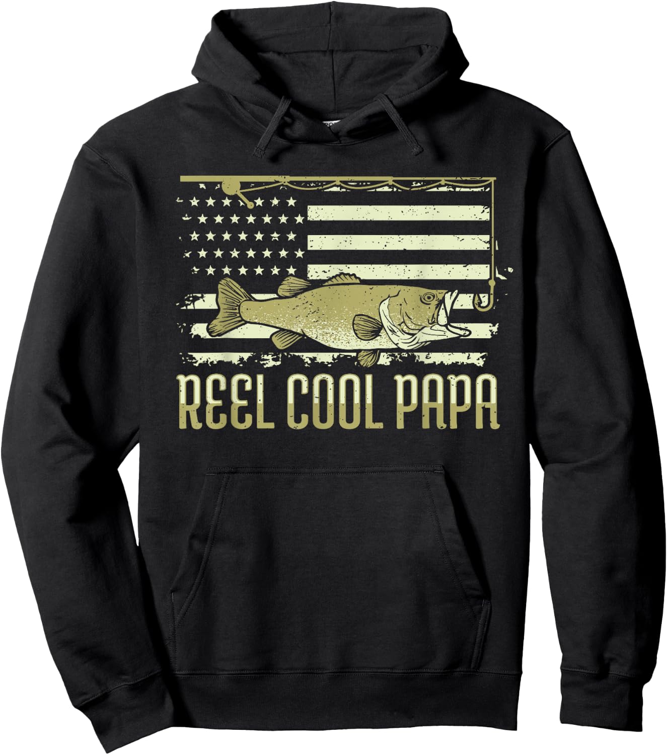 Fishing Gift Dads: Reel Cool Papa Hoodie - Hoodie | Black